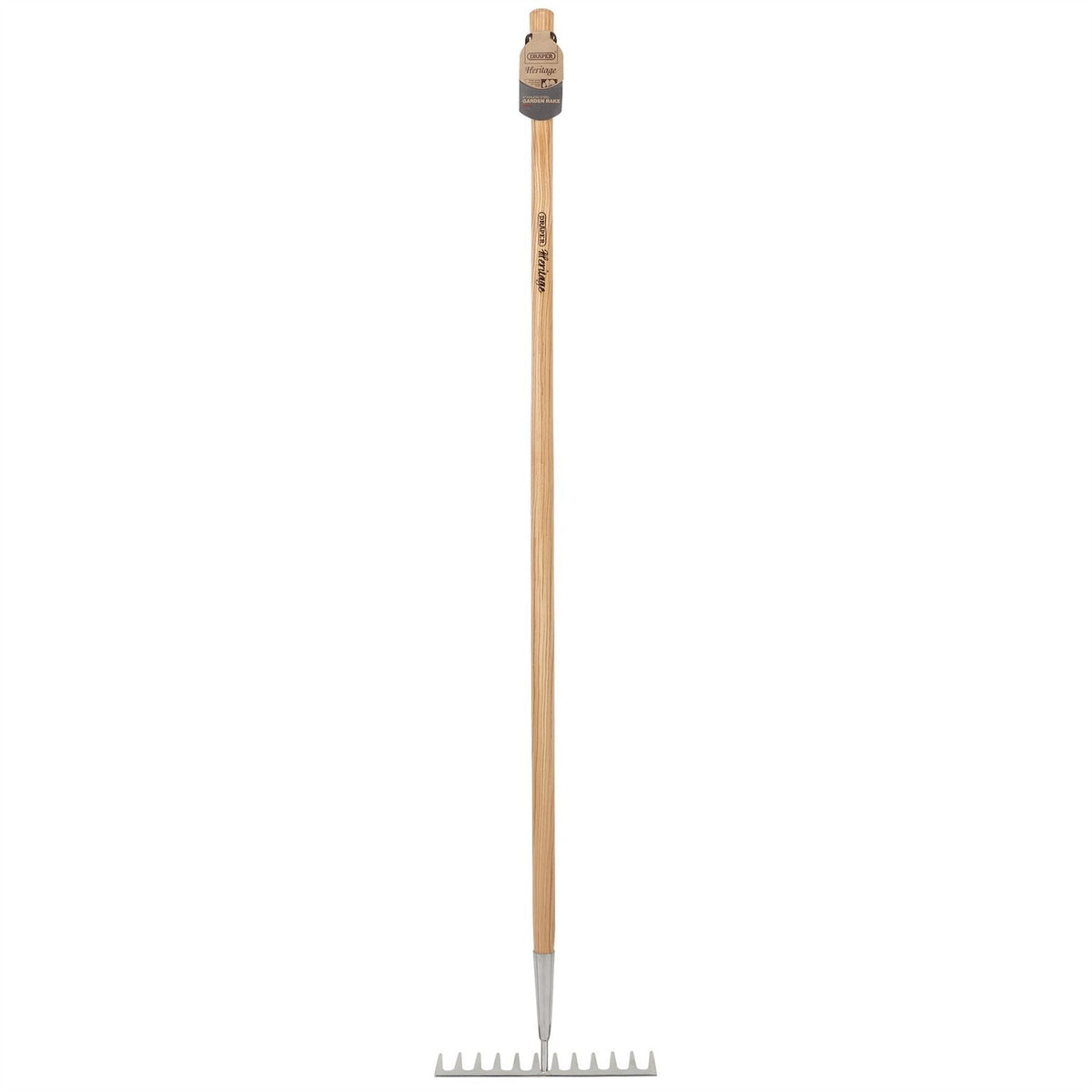 Draper Heritage Stainless Steel Garden Rake with Ash Handle 99015  White Rose Tools