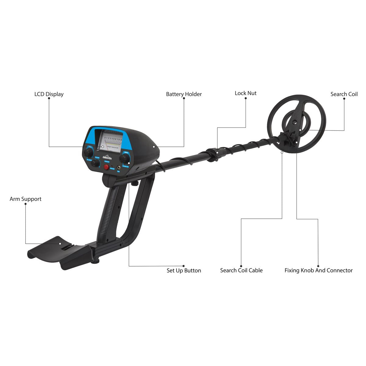 Dellonda Adults Metal Detector with High Accuracy Pinpoint Function