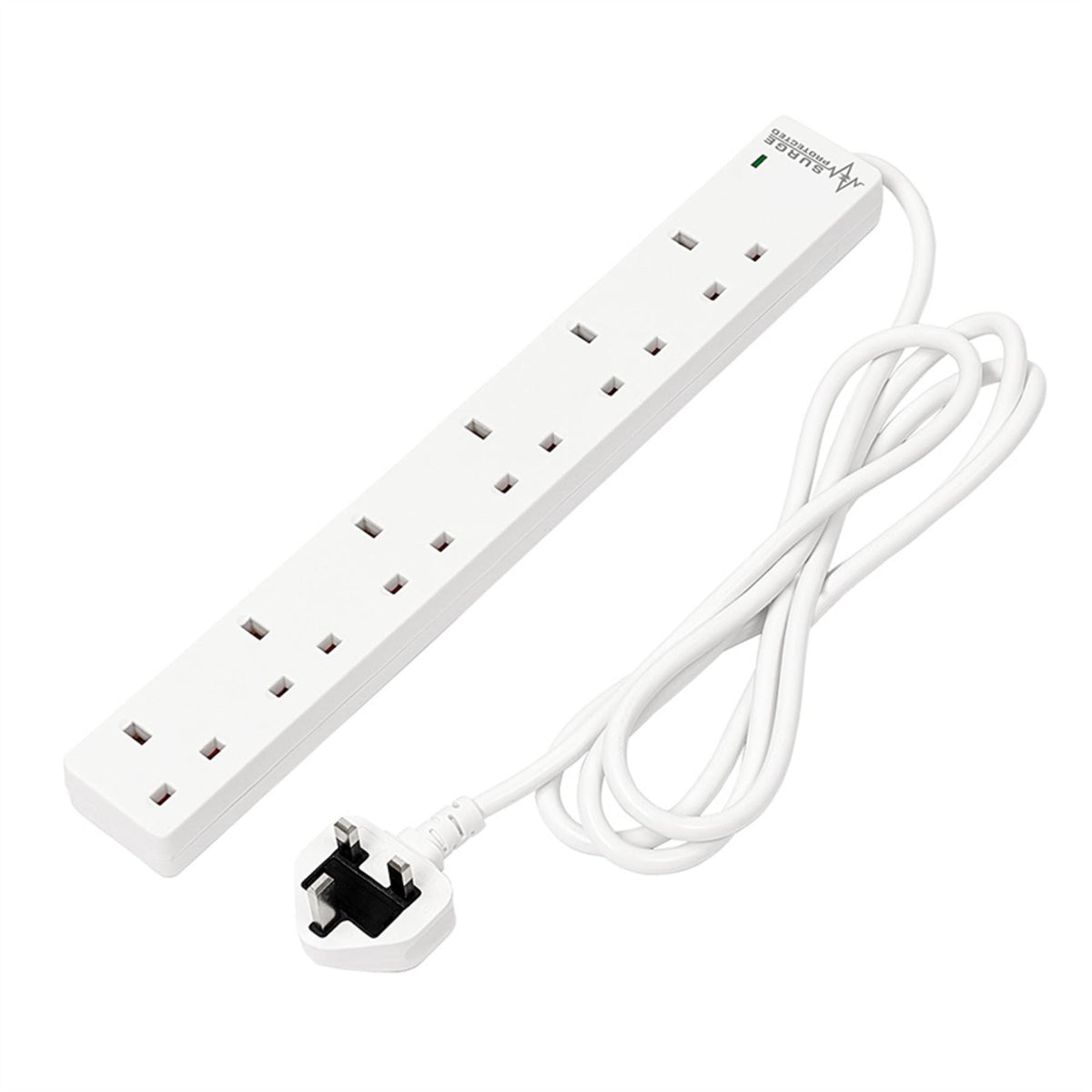 Draper 6 Way White Extension Lead 2m 30946  White Rose Tools