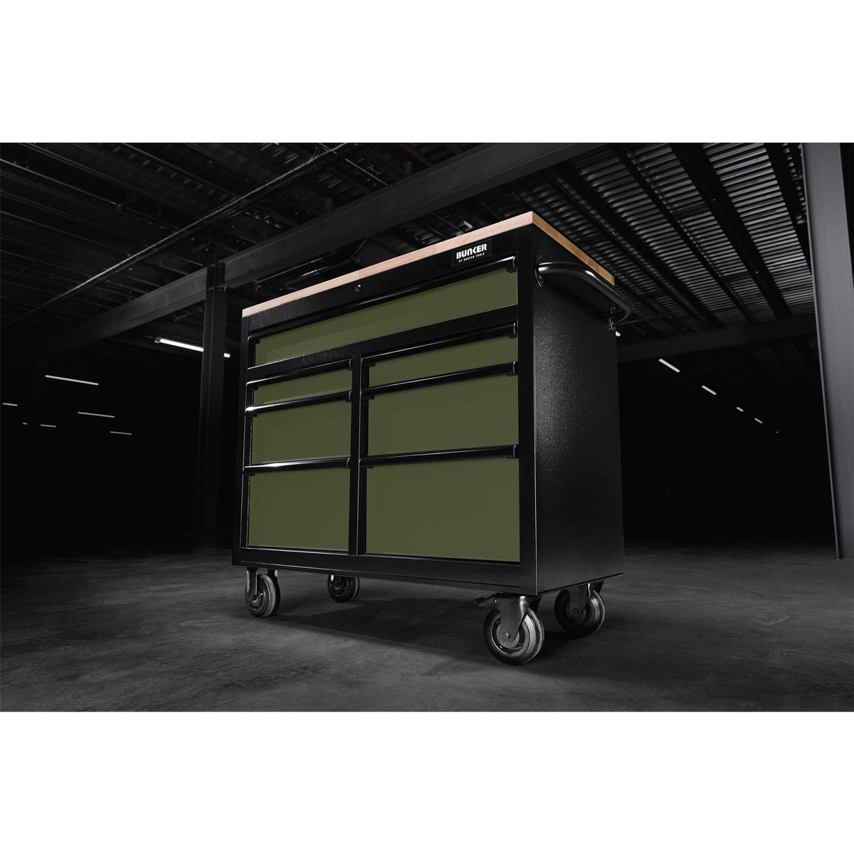 BUNKER 7 Drawer Workbench Roller Tool Cabinet 41" Green 27209  White Rose Tools
