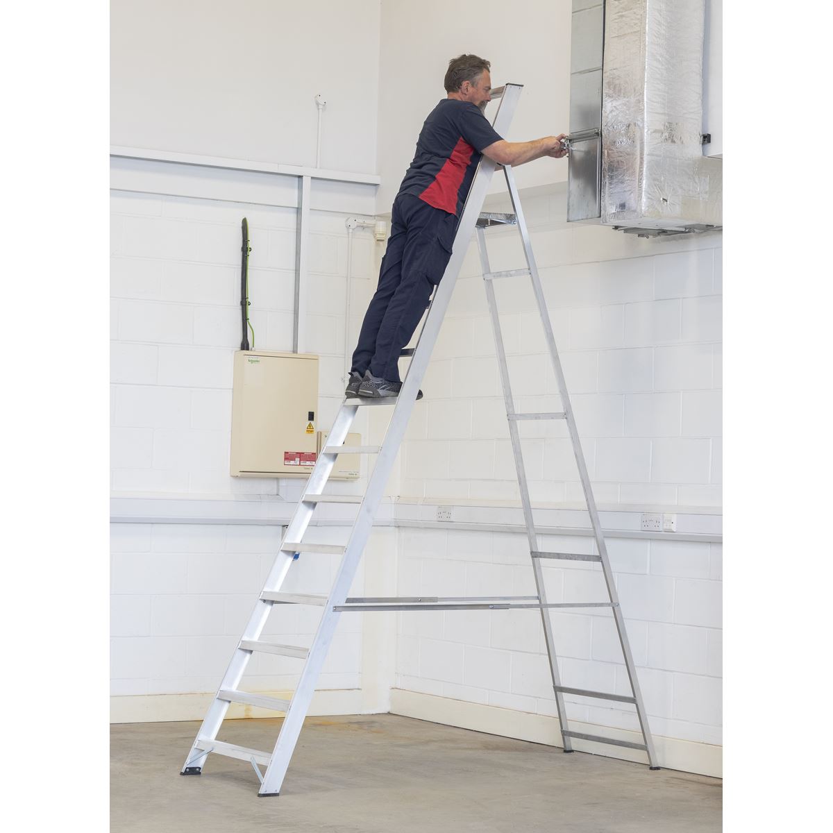 Sealey Aluminium Step Ladder 12-Tread Industrial BS EN 131