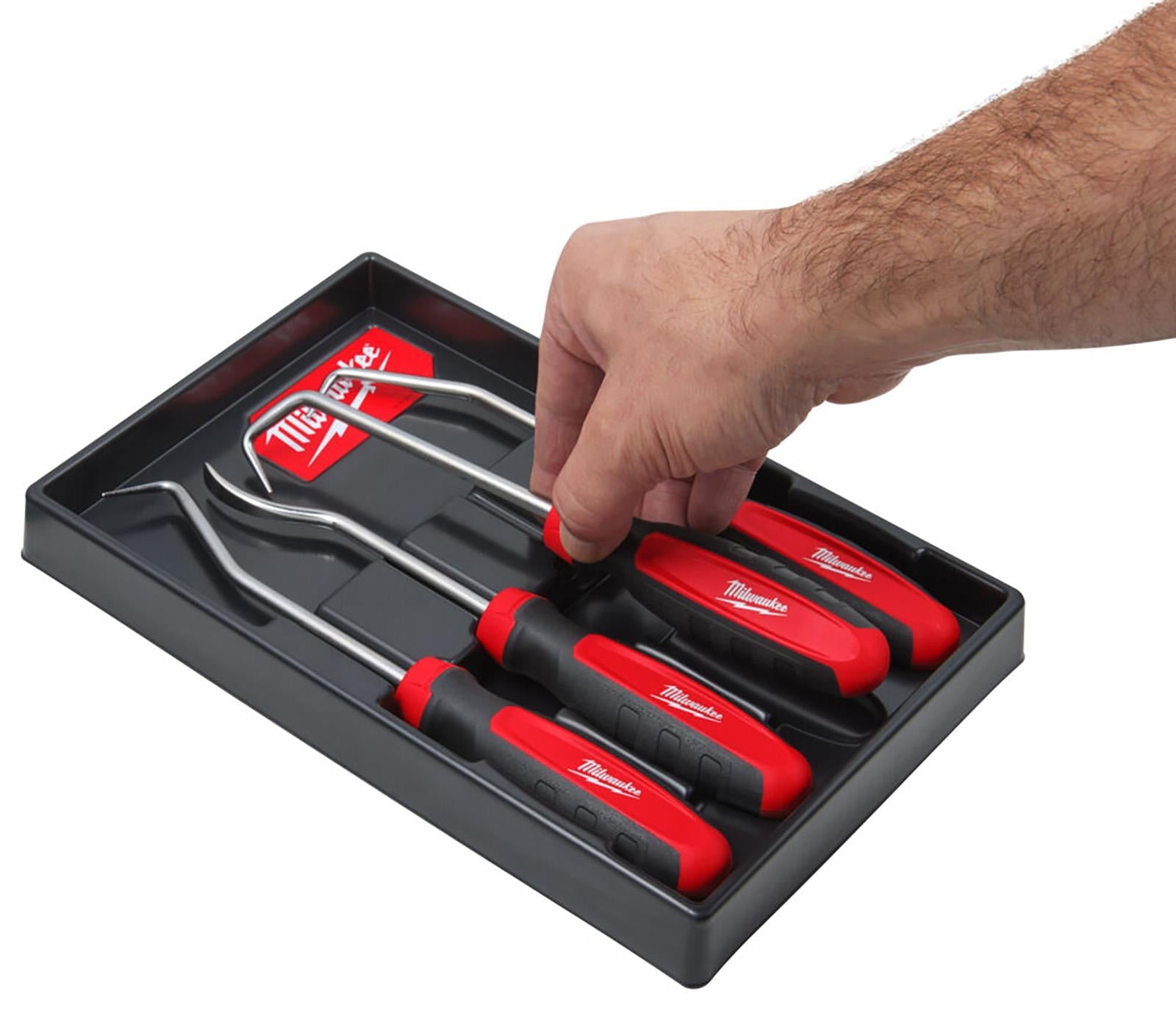 Milwaukee Pick Set Heavy Duty Flat Hook 45 90 Degree Hose 4 Piece Garage Mechanic  White Rose Tools