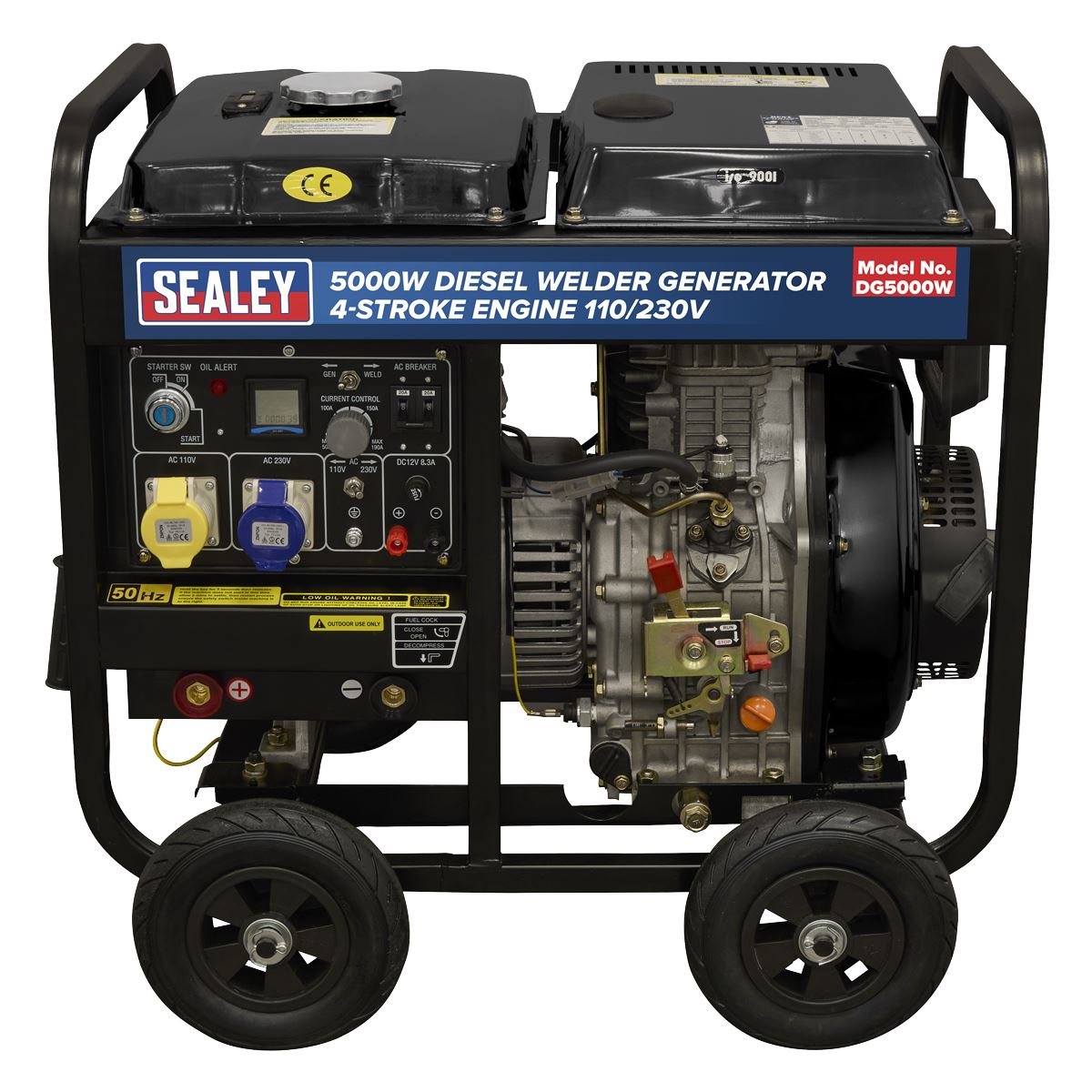 Sealey 5000W Diesel Welder Generator 4-Stroke Engine 110/230V  White Rose Tools
