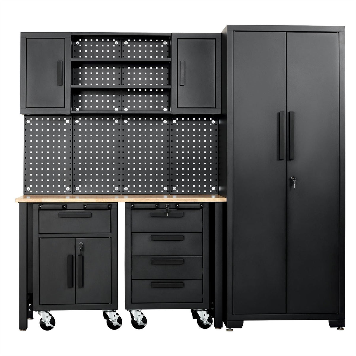 Draper Single Garage Workstation with Roller Cabinets 13269  White Rose Tools