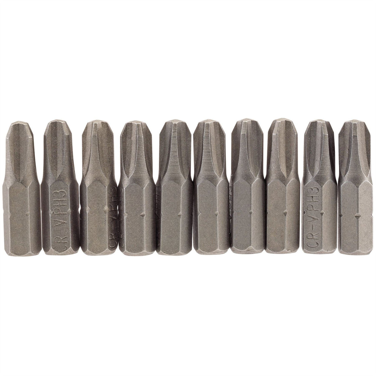 Draper Cross Slot Insert Bit 1/4" Hex 25mm Long No.3 (Pack of 10) 64087  White Rose Tools