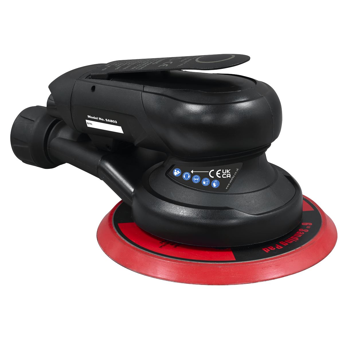 Sealey Premier Air Palm Orbital Sander 6" Ø150mm Dust-Free