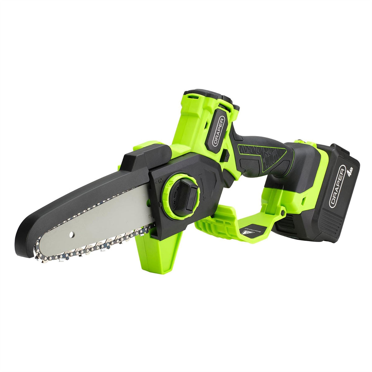 Draper 18V Brushless Mini Pruner Saw 1 x 4.0Ah Battery 1 x Charger 31872  White Rose Tools