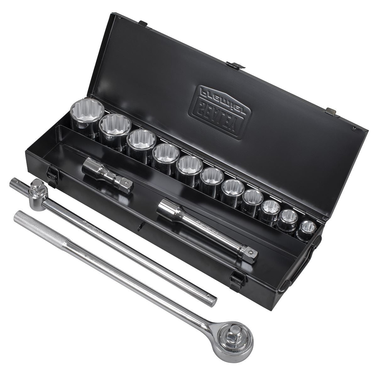 Sealey Premier Socket Set 15pc 3/4"Sq Drive 12-point WallDrive®  White Rose Tools