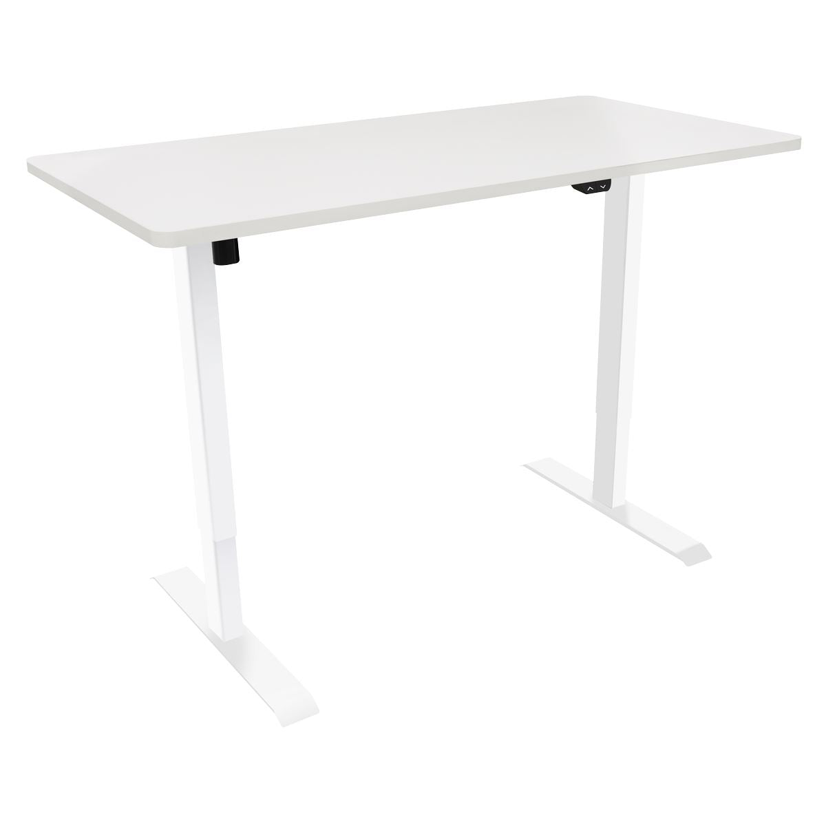 Dellonda Single Motor Height-Adjustable Electric Sit & Stand Desk with White Desktop & Frame 