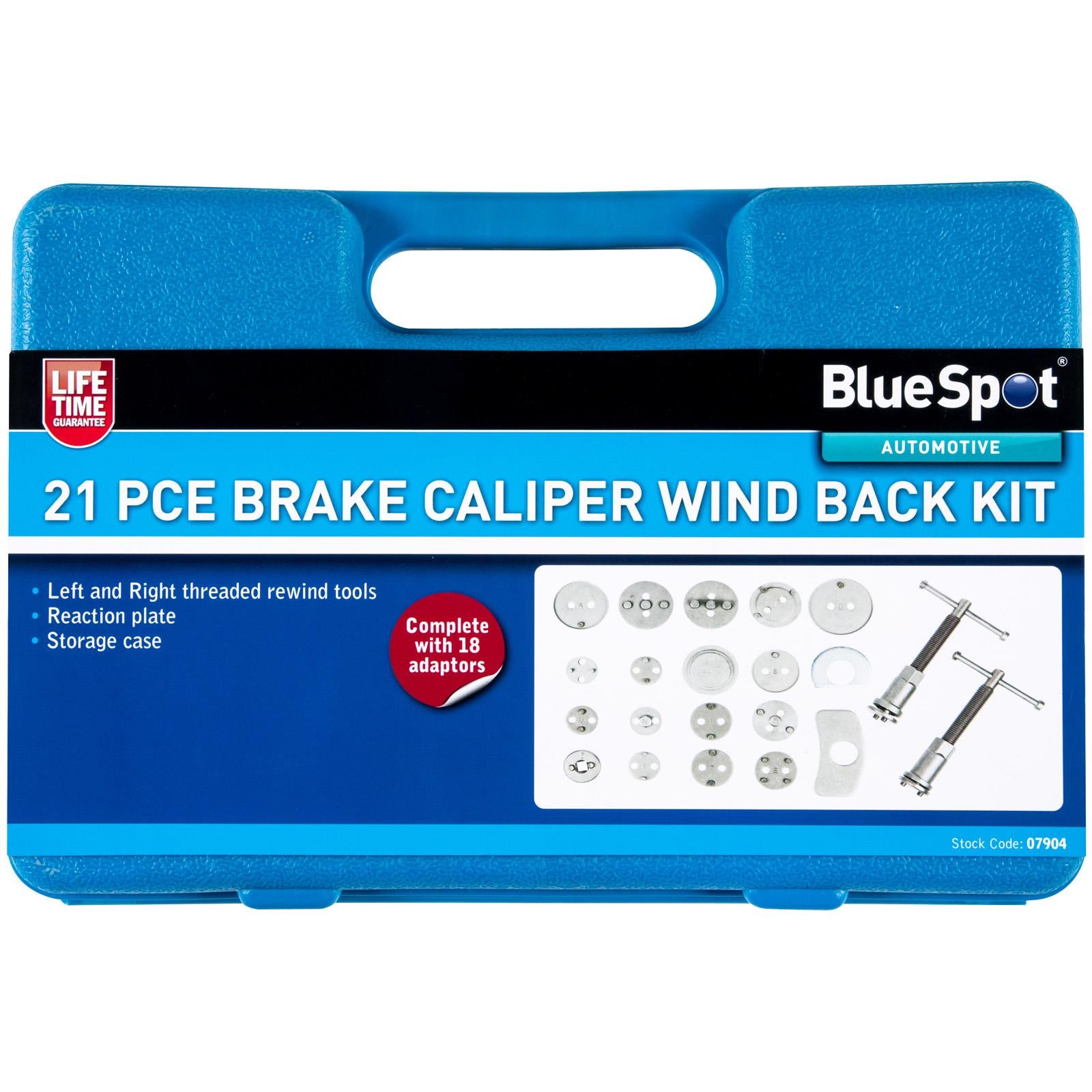 BlueSpot Brake Caliper Wind Back Tool Kit in Case 21 Piece