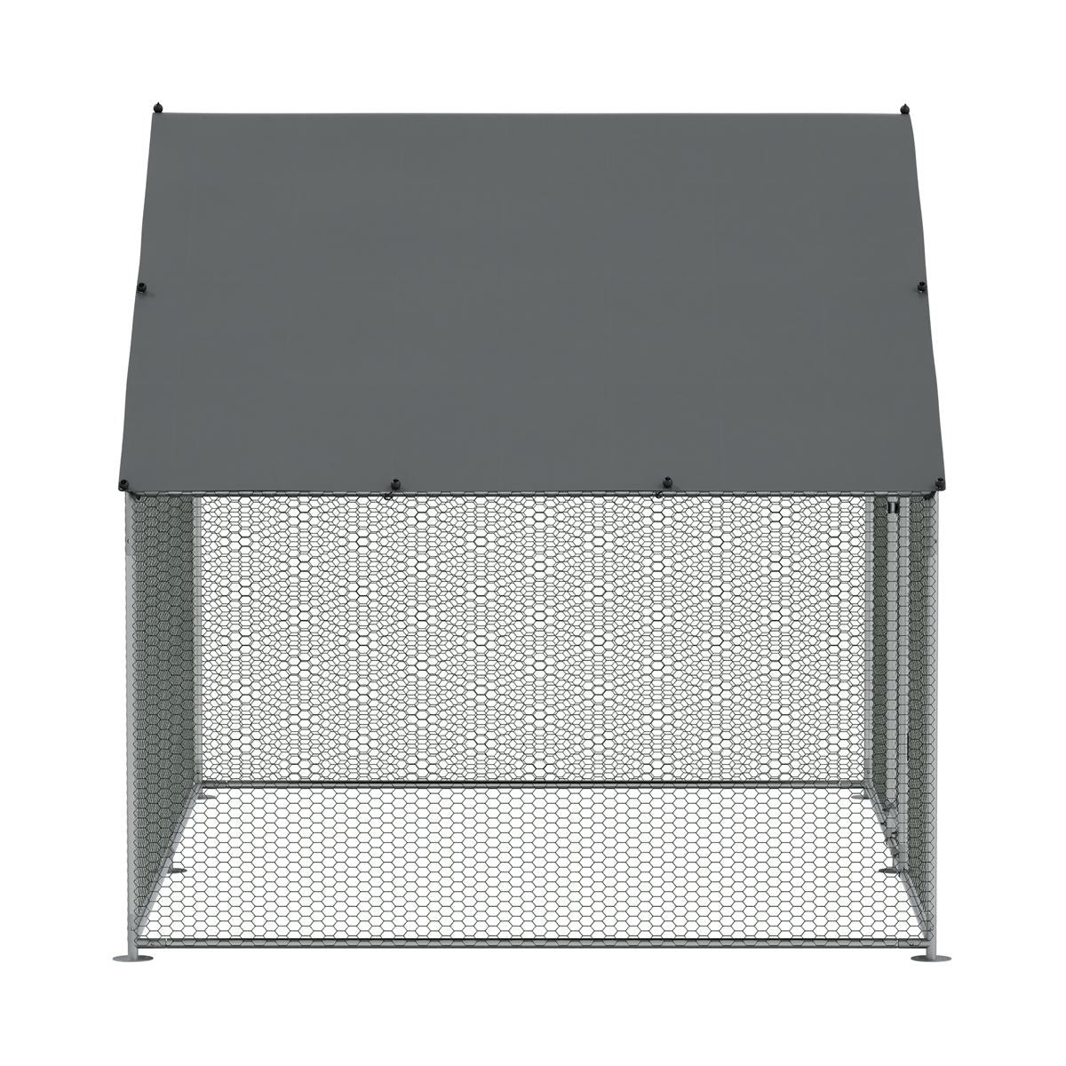 Dellonda 3 x 2 x 2m Walk-In Chicken Run, Galvanized Steel, Roof Cover, PVC Coated Chicken Wire