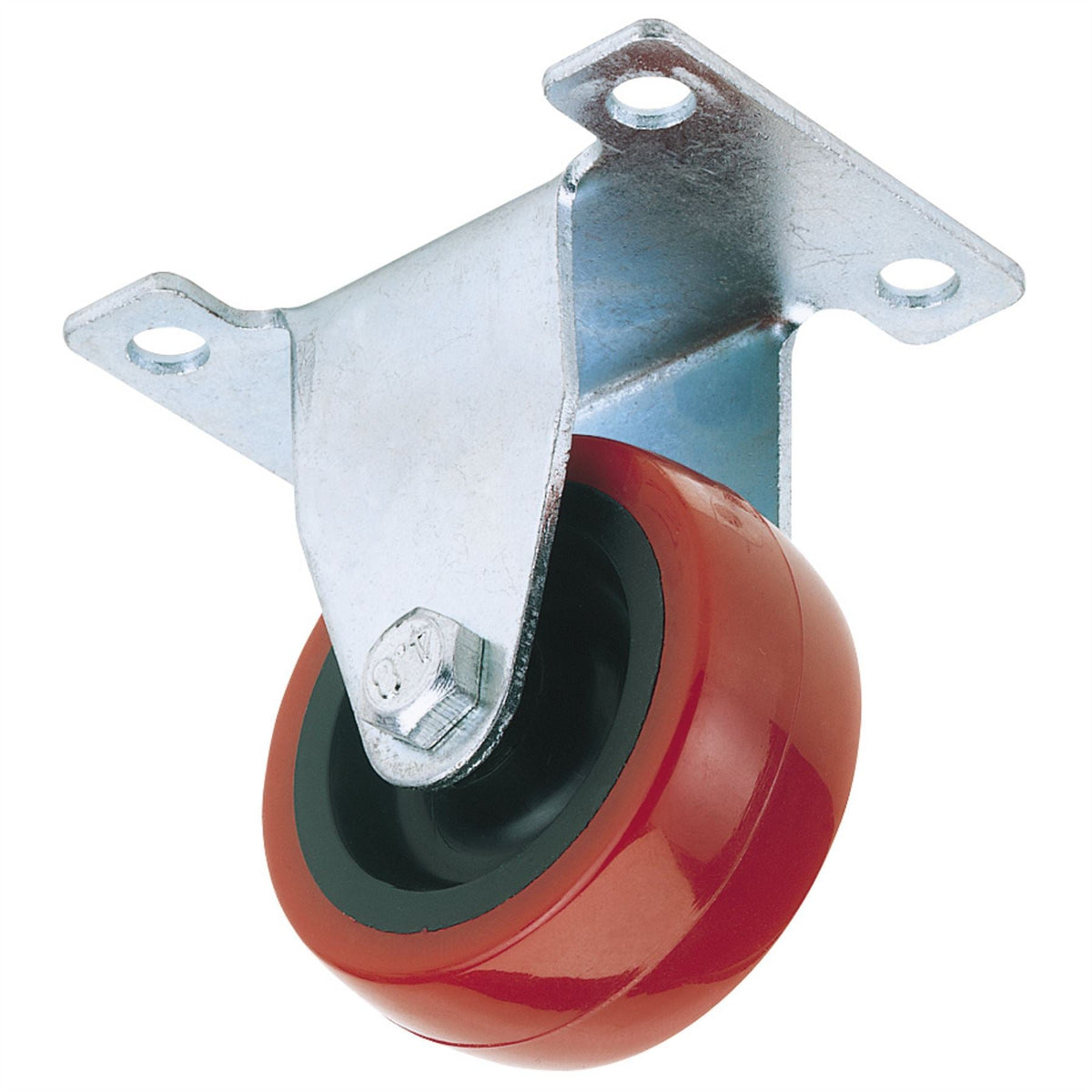 Draper Fixed Plate Fixing Polyurethane Wheel 50mm Diameter S.W.L. 75kg 65512  White Rose Tools