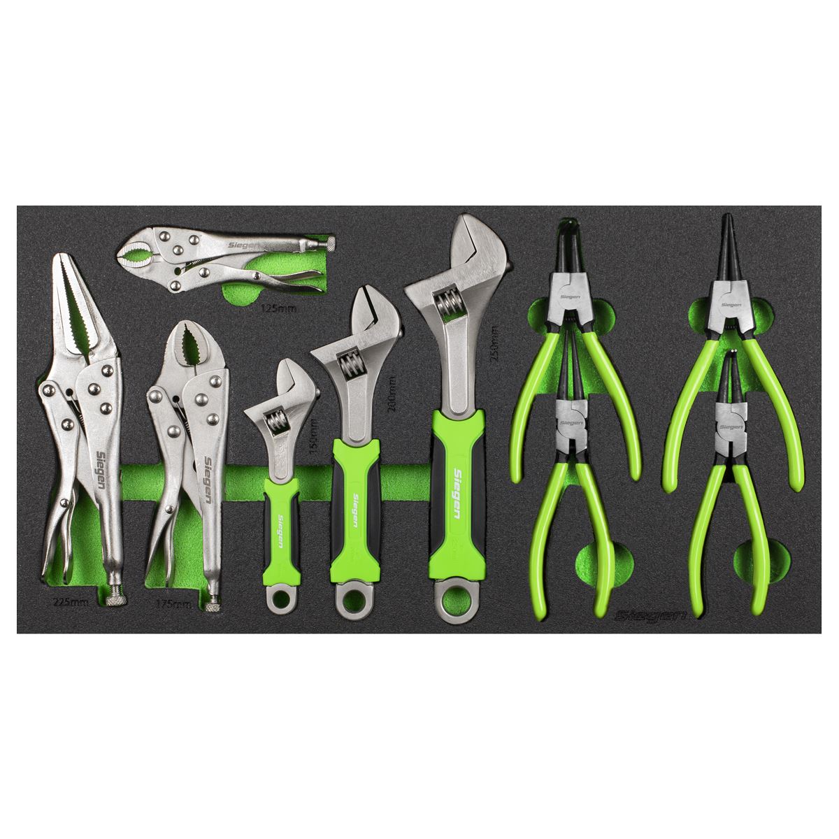 Siegen by Sealey Tool Tray with Adjustable Wrench & Pliers Set 10pc  White Rose Tools