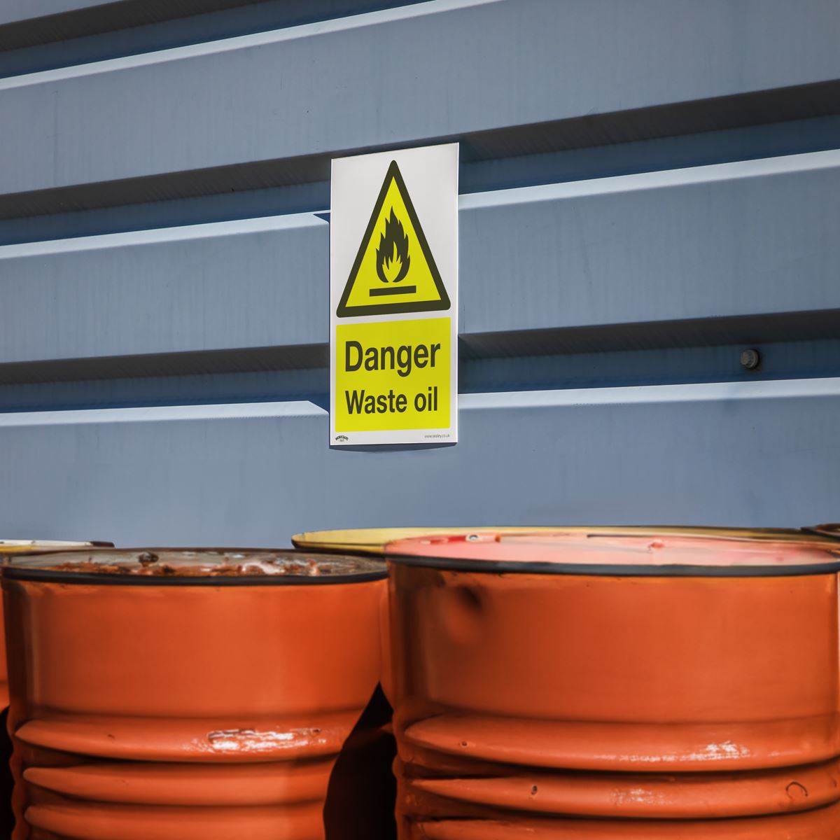 Worksafe by Sealey Warning Safety Sign - Danger Waste Oil - Rigid Plastic