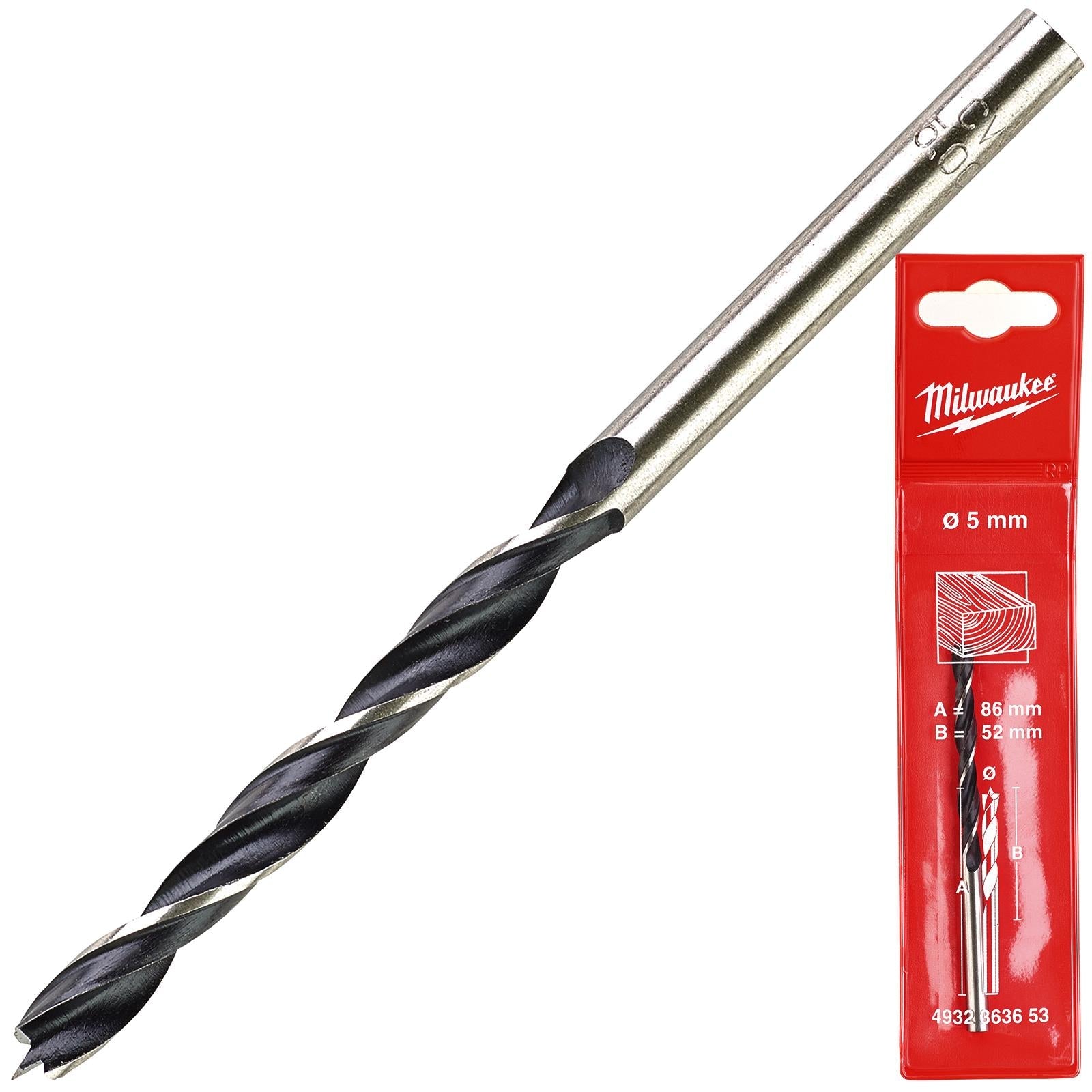 Milwaukee Lip and Spur Brad Point Wood Drill Bits 