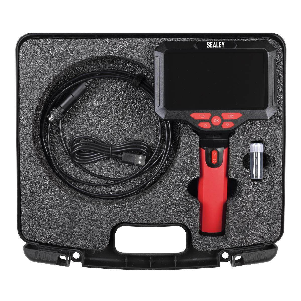 Sealey Video Borescope 5.5mm Camera Dual Lens & 5" Screen  White Rose Tools