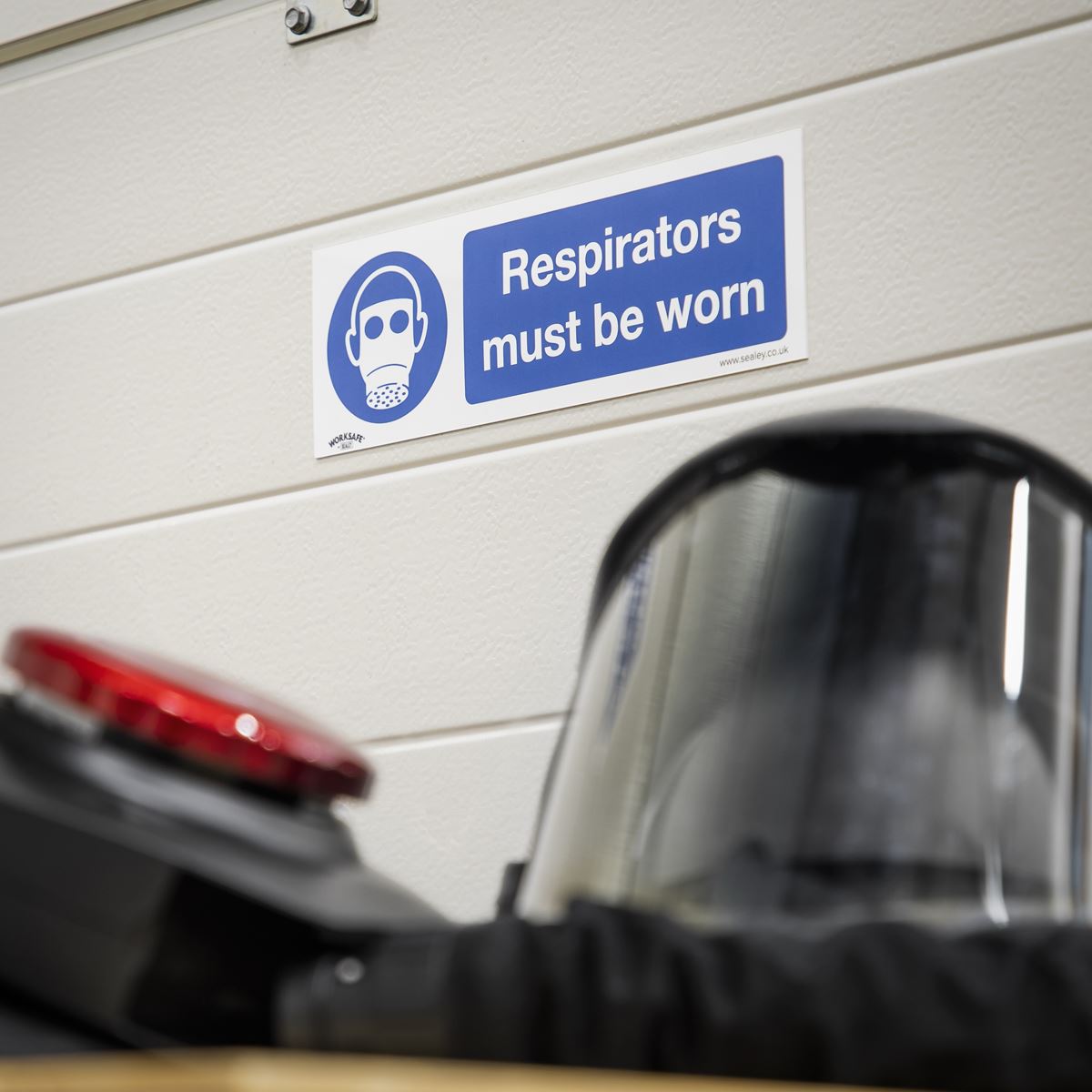 Worksafe by Sealey Mandatory Safety Sign - Respirators Must Be Worn - Self-Adhesive Vinyl