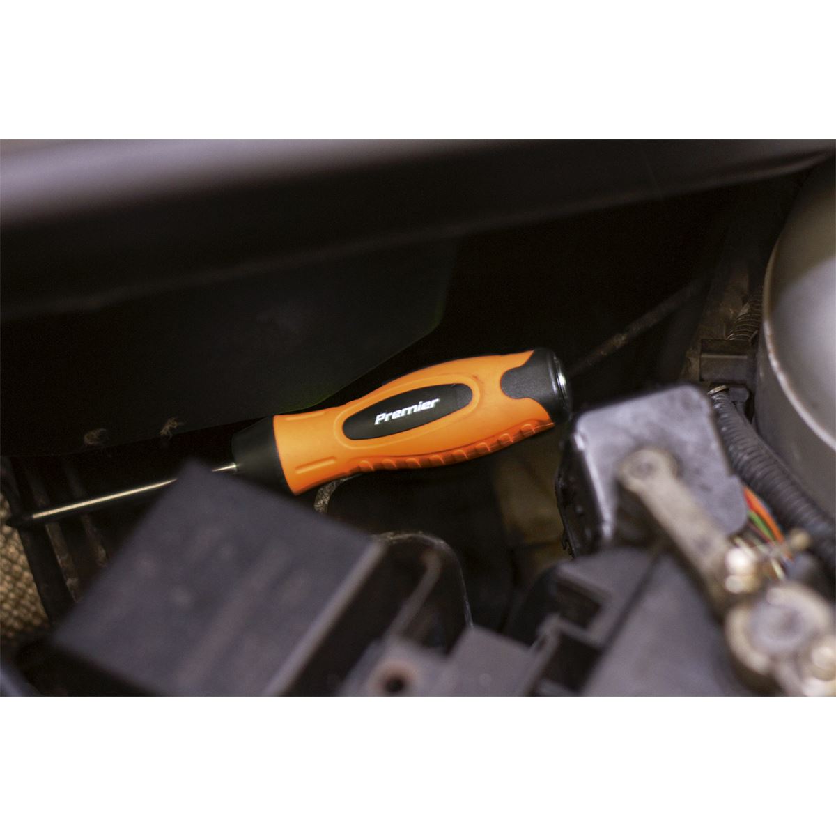 Sealey Premier Screwdriver Set 8pc Hammer-Thru Hi-Vis Orange
