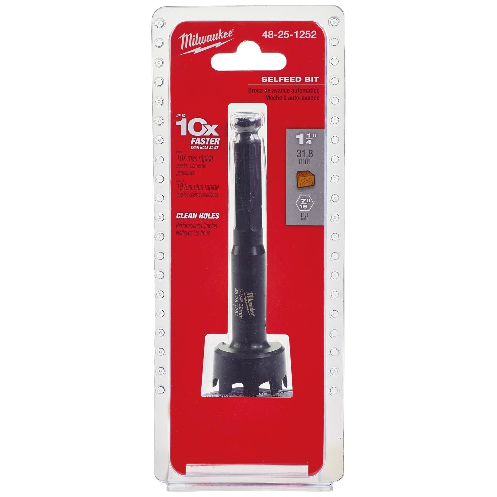 Milwaukee Self Feed Forstner Wood Drill Bits 25.4-117mm 