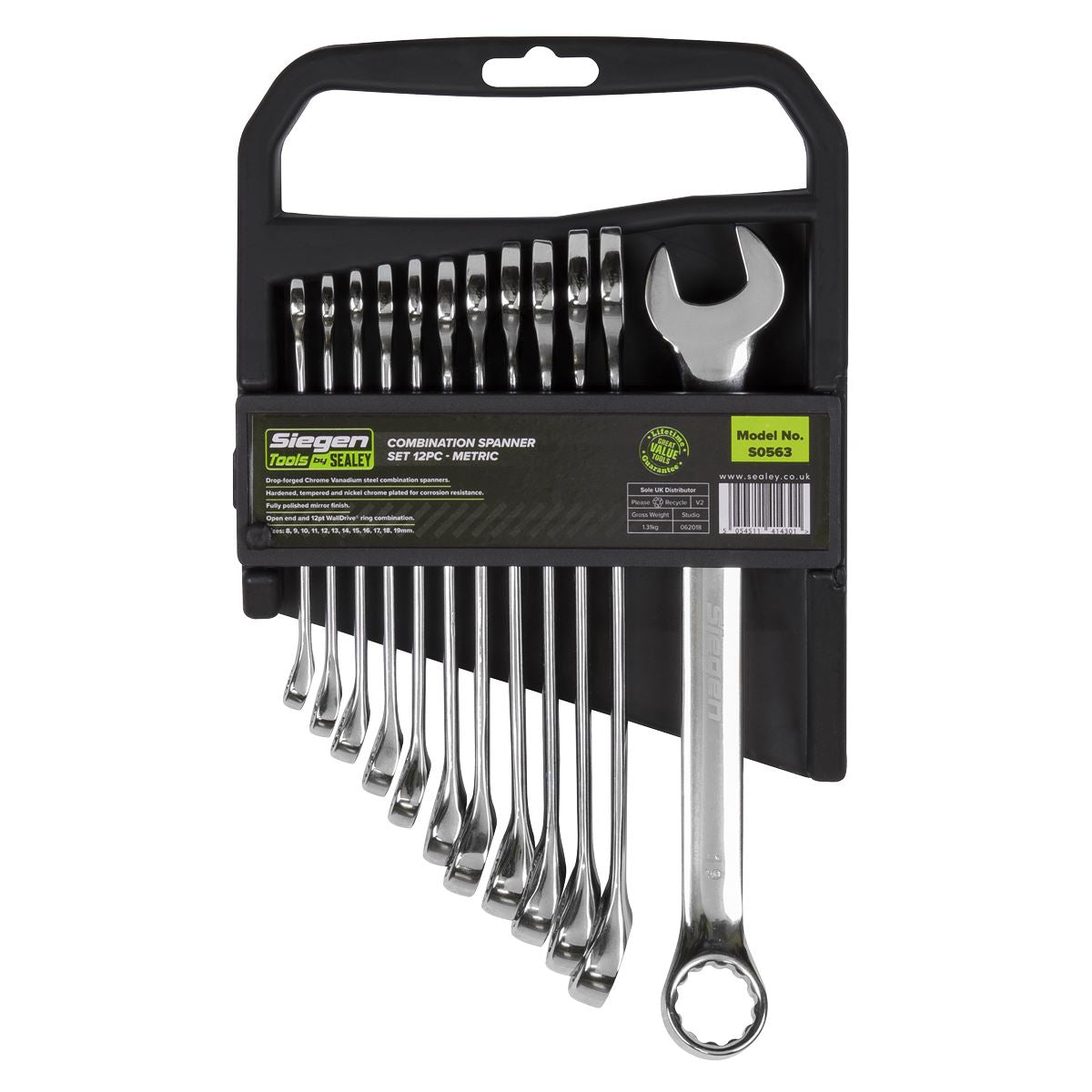 Siegen by Sealey Combination Spanner Set 12pc Metric