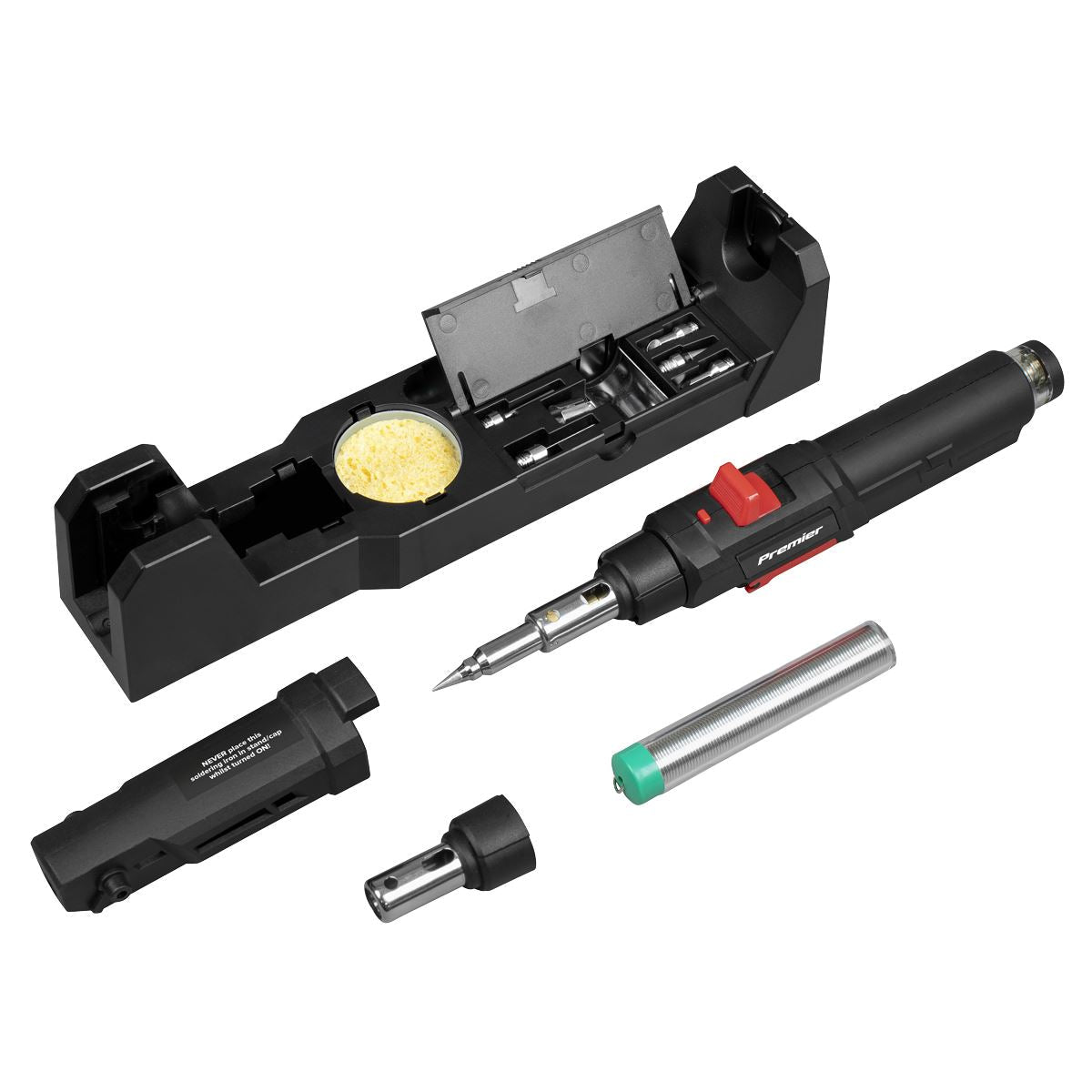 Sealey Premier Butane Soldering Iron Kit 3-in-1 Quick Release  White Rose Tools