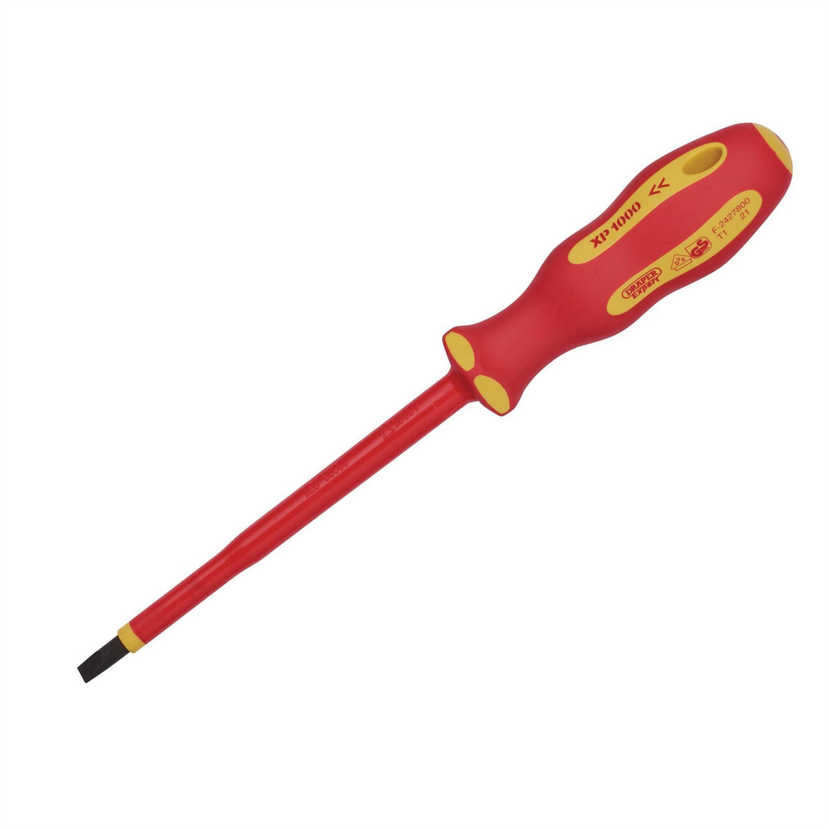 Draper XP1000 VDE Plain Slot Screwdriver 5.5 x 125mm 64419  White Rose Tools