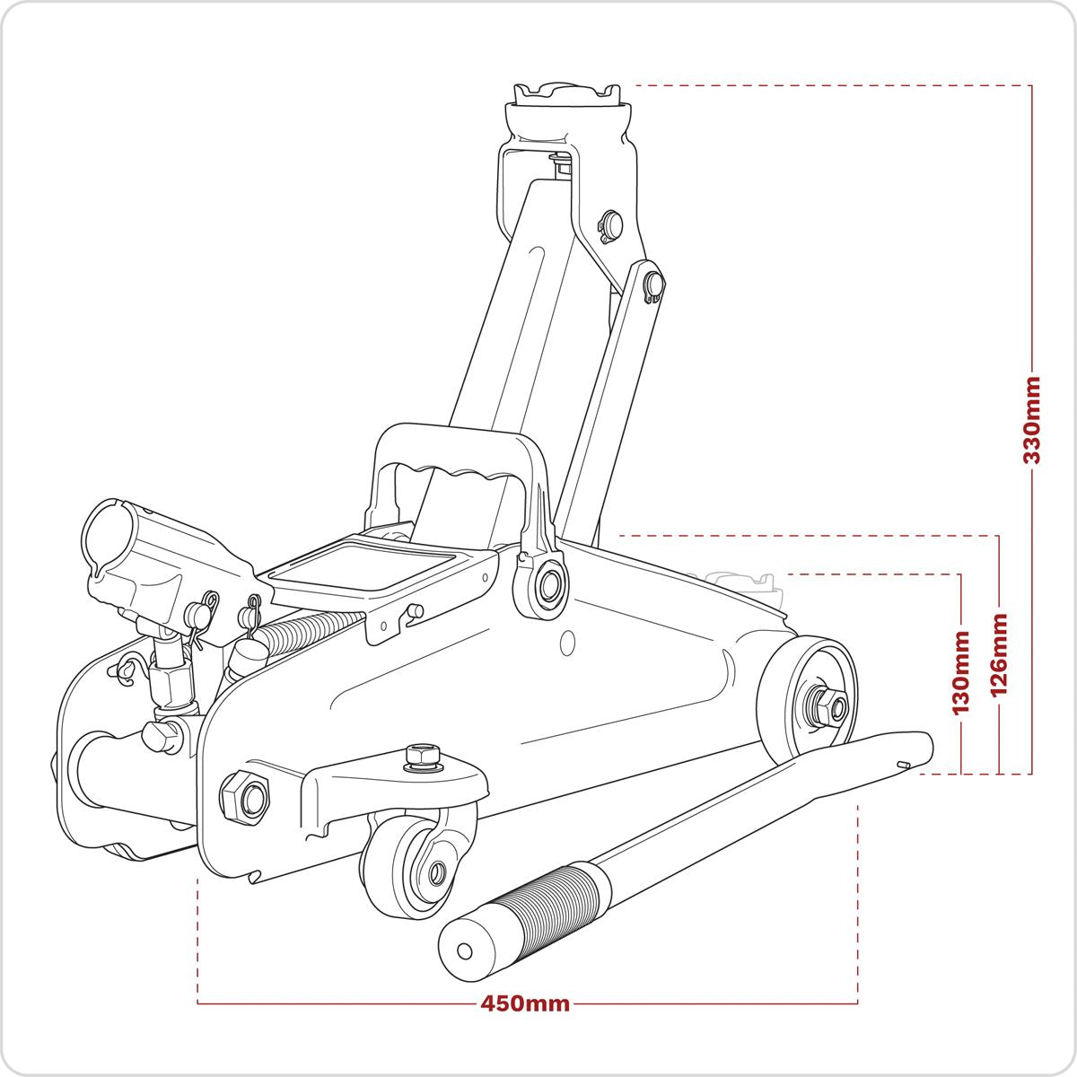 Sealey Short Chassis Trolley Jack 2 Tonne - Green