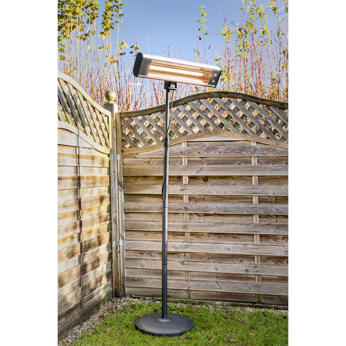 Sealey High Efficiency Carbon Fibre Infrared Patio Heater 1800W/230V with Telescopic Floor Stand 