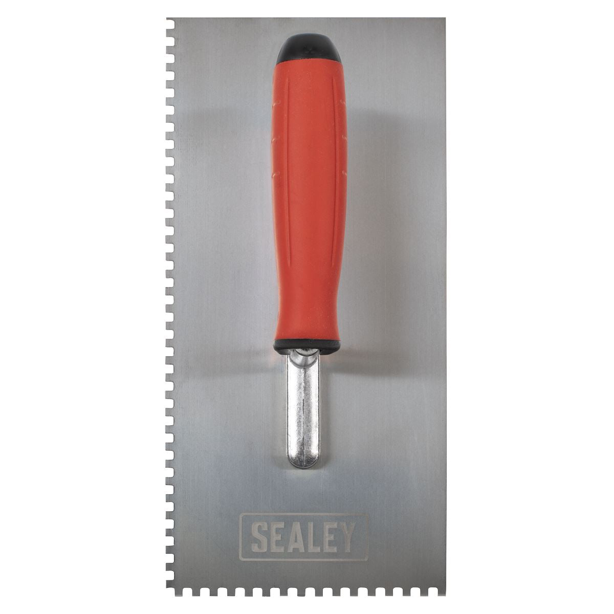 Sealey Stainless Steel 270mm Notched Trowel - Rubber Handle - 4mm