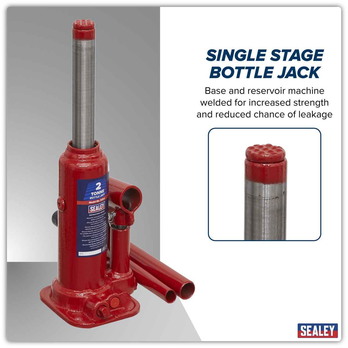 Sealey Bottle Jack 2 Tonne with Storage Case