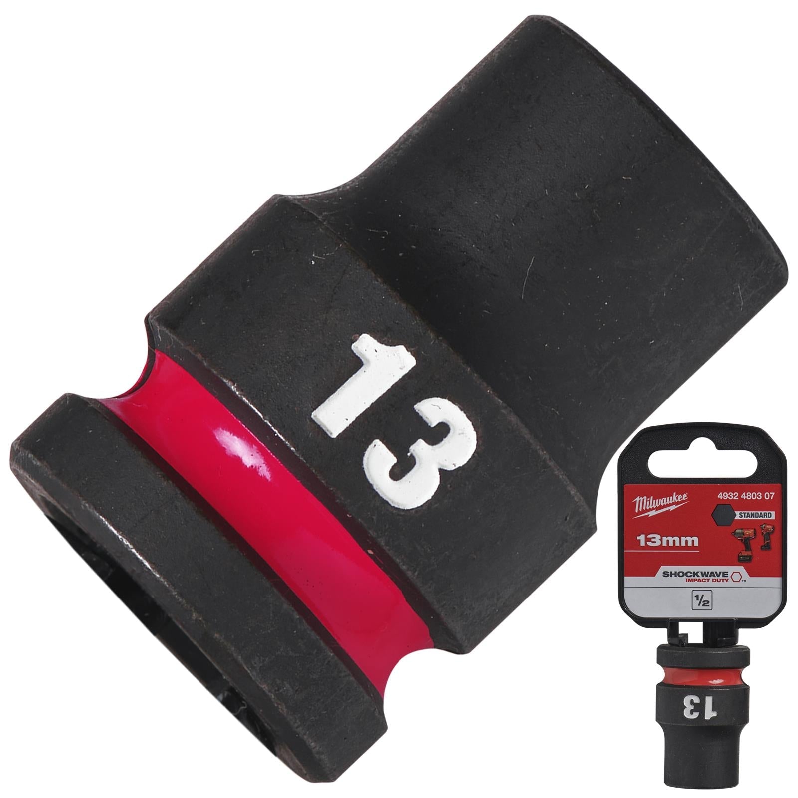 Milwaukee Impact Sockets Standard 1/2" Drive 8-32mm SHOCKWAVE Impact Duty 