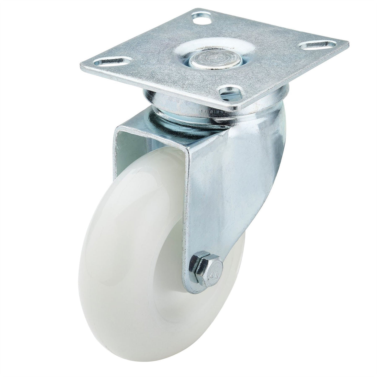 Draper Swivel Plate Fixing Nylon Wheel 75mm Diameter S.W.L. 70kg 65497  White Rose Tools