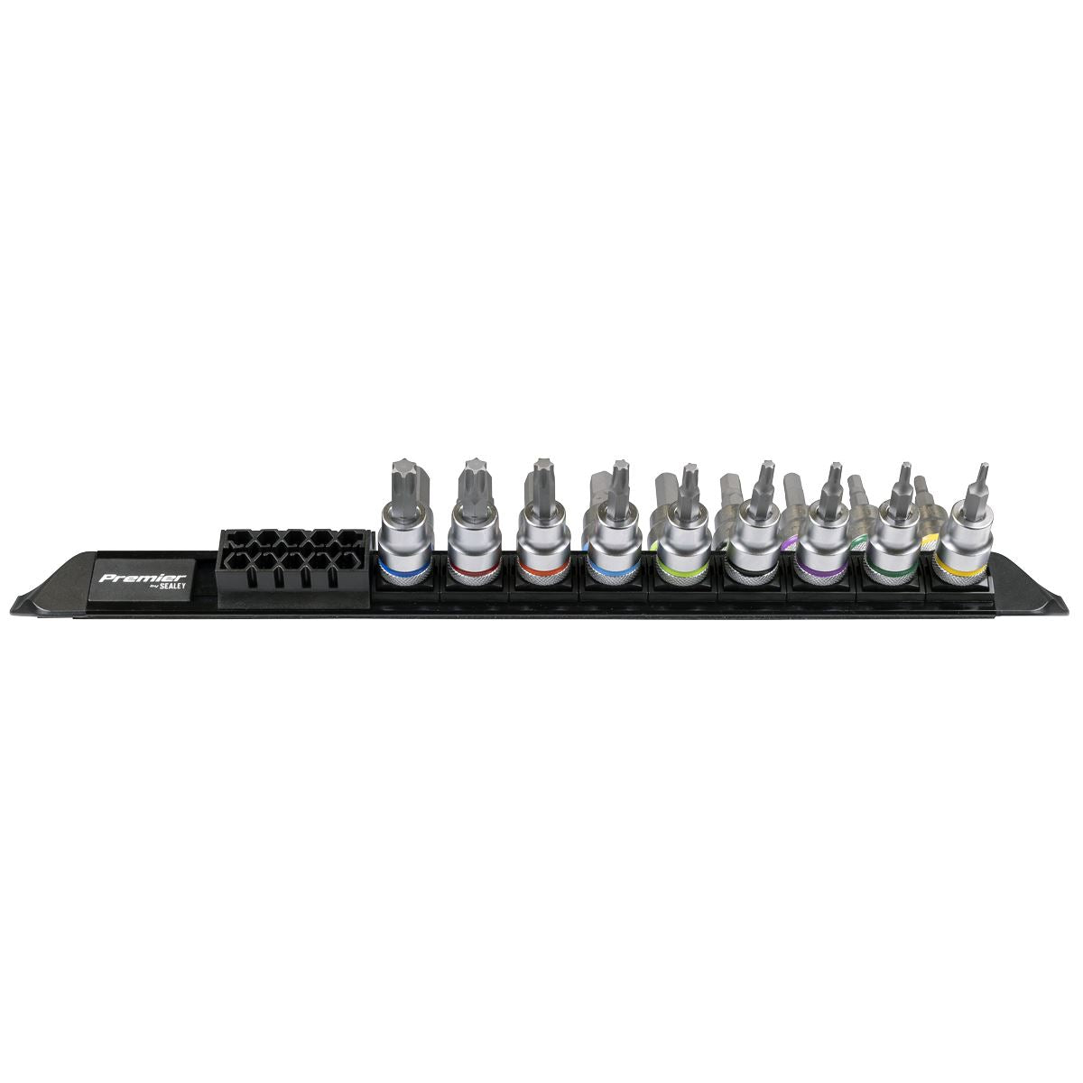 Sealey Premier Platinum Series Hex & TRX-Star* Socket Bit Set 3/8"Sq Drive 18pc  White Rose Tools