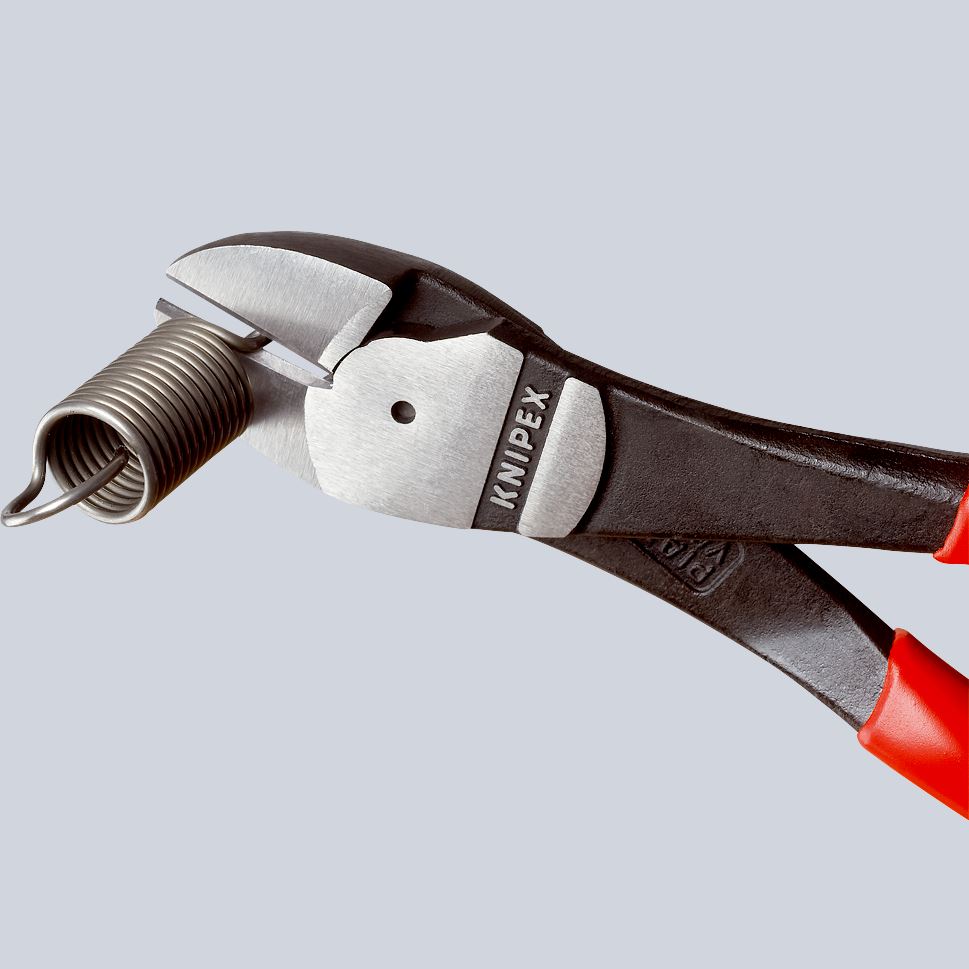 KNIPEX Diagonal Cutting Pliers High Leverage Side Cutters 12° Angled Head 250mm Plastic Coated 74 21 250