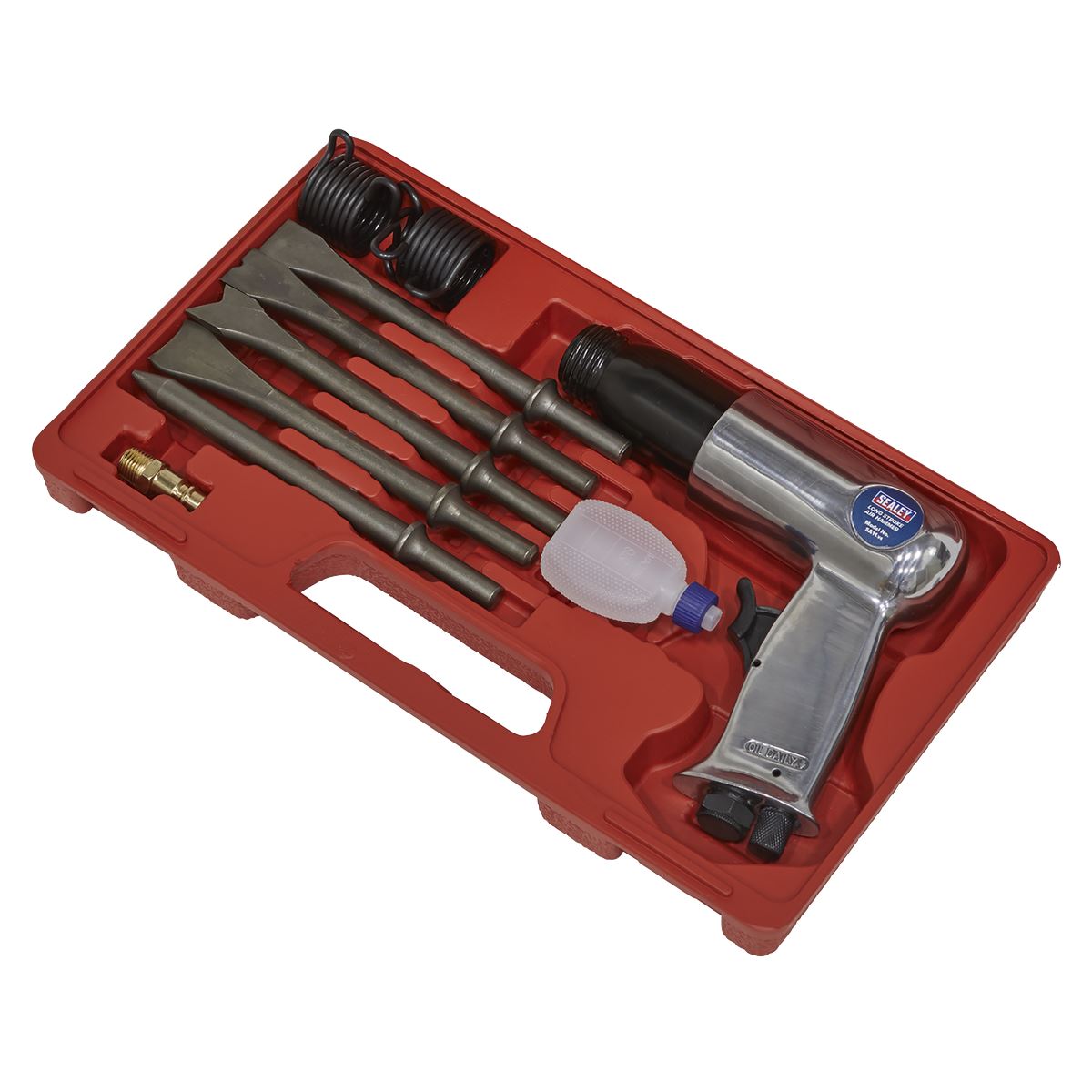 Sealey Air Hammer with Chisels Long Stroke Air Tool Workshop Garage 