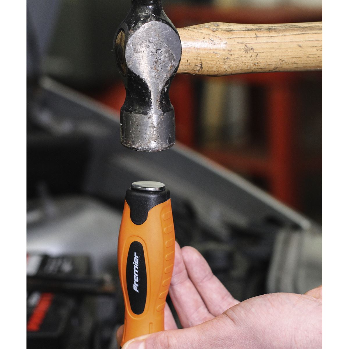 Sealey Premier Screwdriver Set 8pc Hammer-Thru Hi-Vis Orange