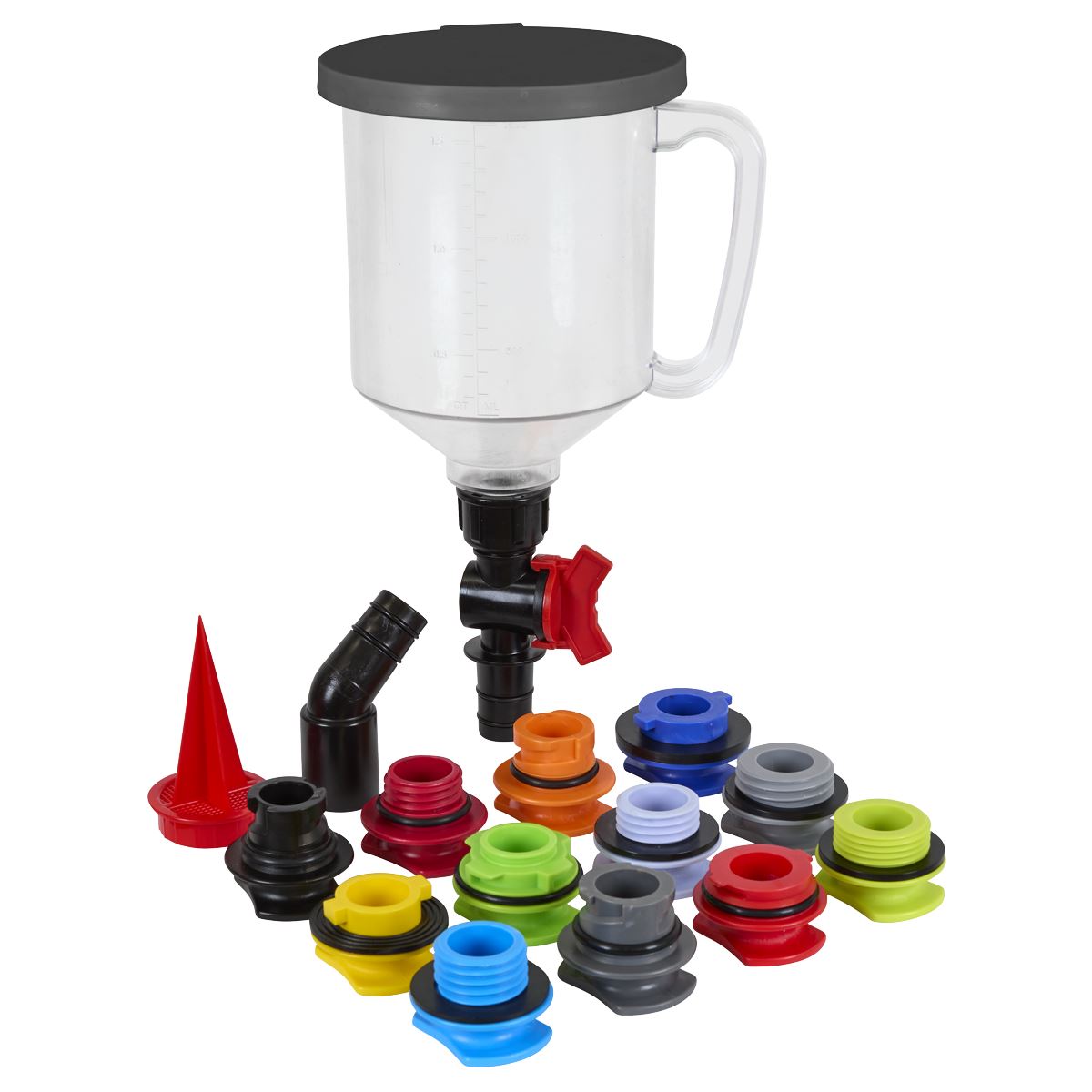 Sealey Master Engine Oil Funnel Filling Kit 15pc  White Rose Tools