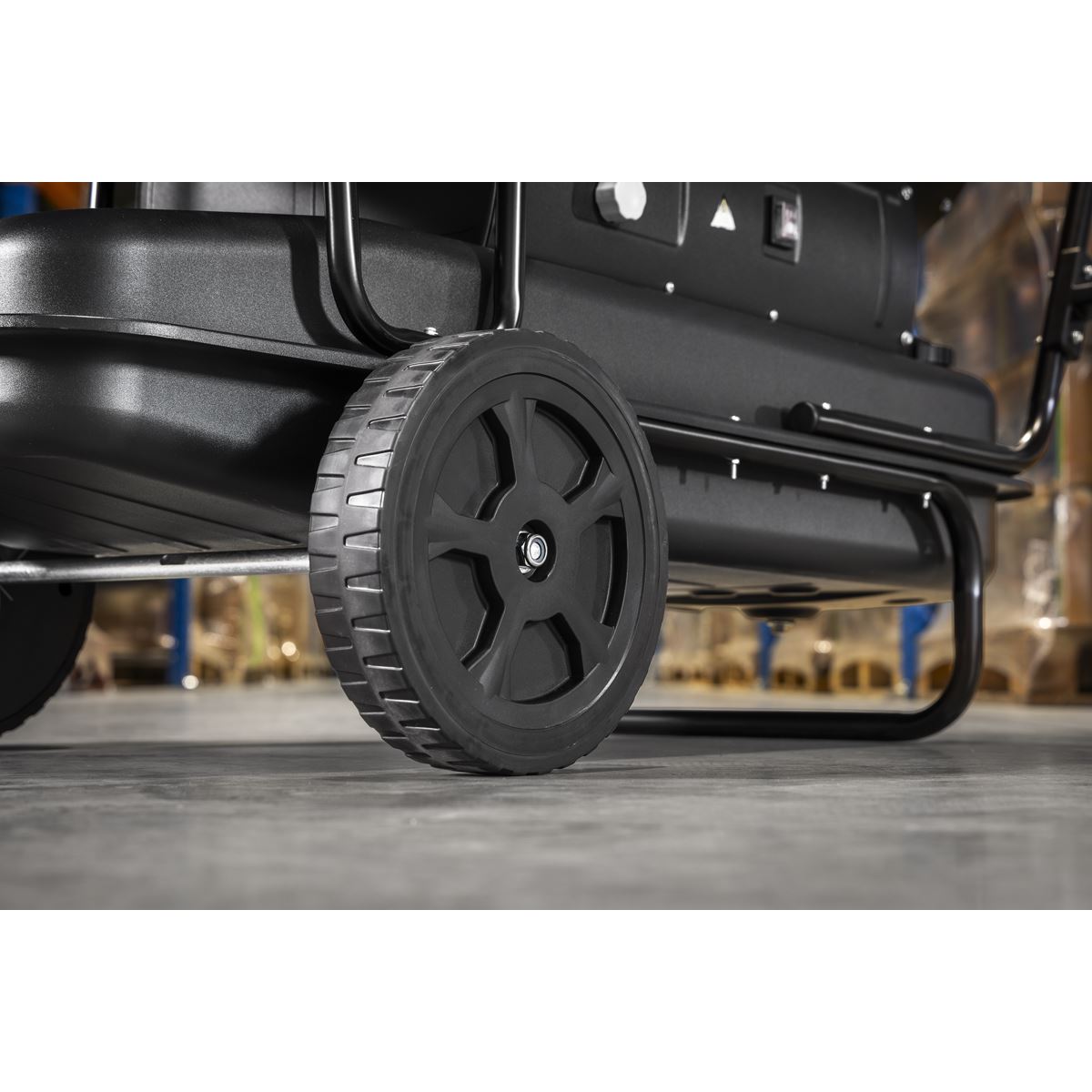 Sealey Space Warmer® Indirect Kerosene Diesel Heater with Wheels 170,000Btu/hr  White Rose Tools