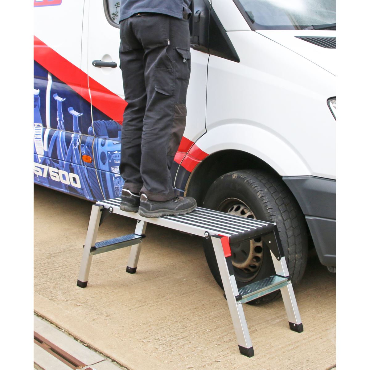 Sealey Aluminium Folding Platform 2-Tread EN 131-4 