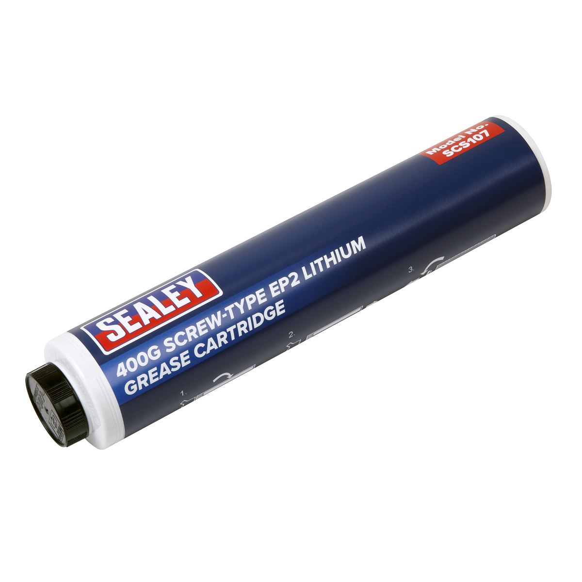 Sealey Screw-Type EP2 Lithium Grease Cartridge 400g 
