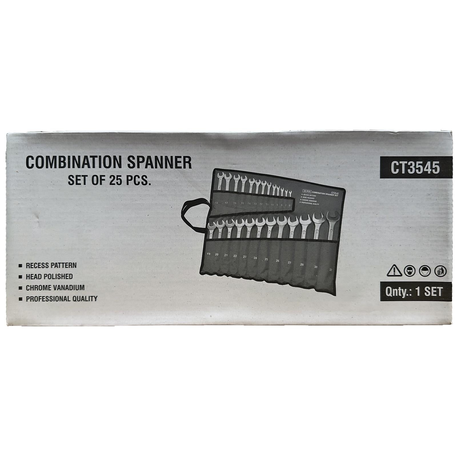 Neilsen Combination Spanner Set Metric Combo Open End Ring Garage Tool Set 25pc