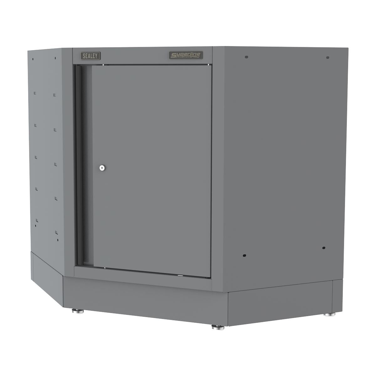 Sealey Superline PRO® Black Edition Modular Corner Floor Cabinet 860mm  White Rose Tools