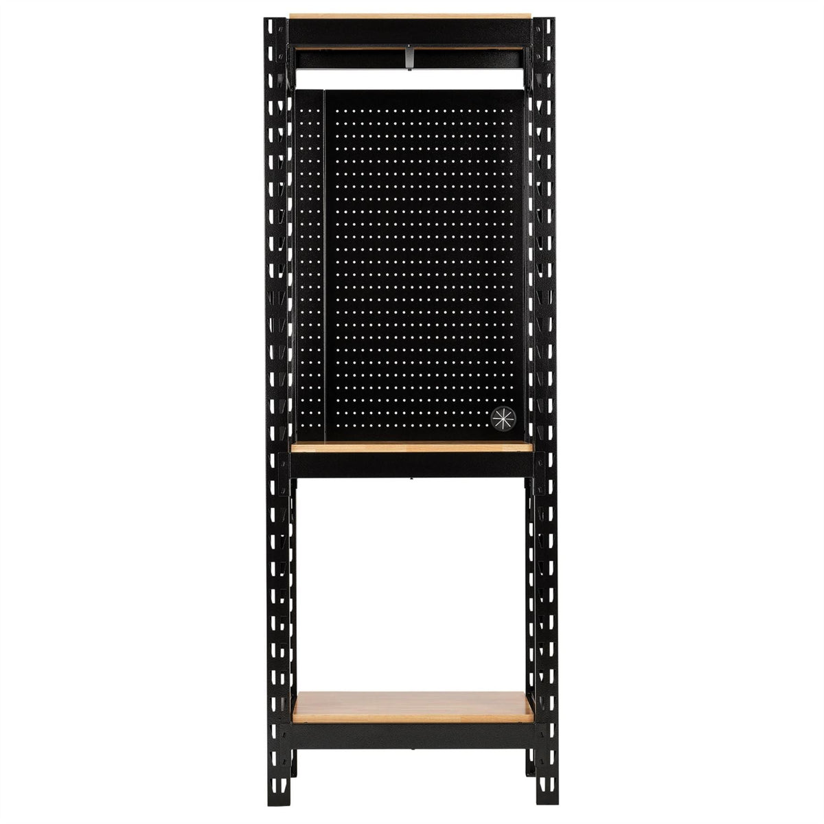 BUNKER 17 Piece Modular 3 Tier Racking with Hardwood Shelving and Pegboards 750mm 39683  White Rose Tools