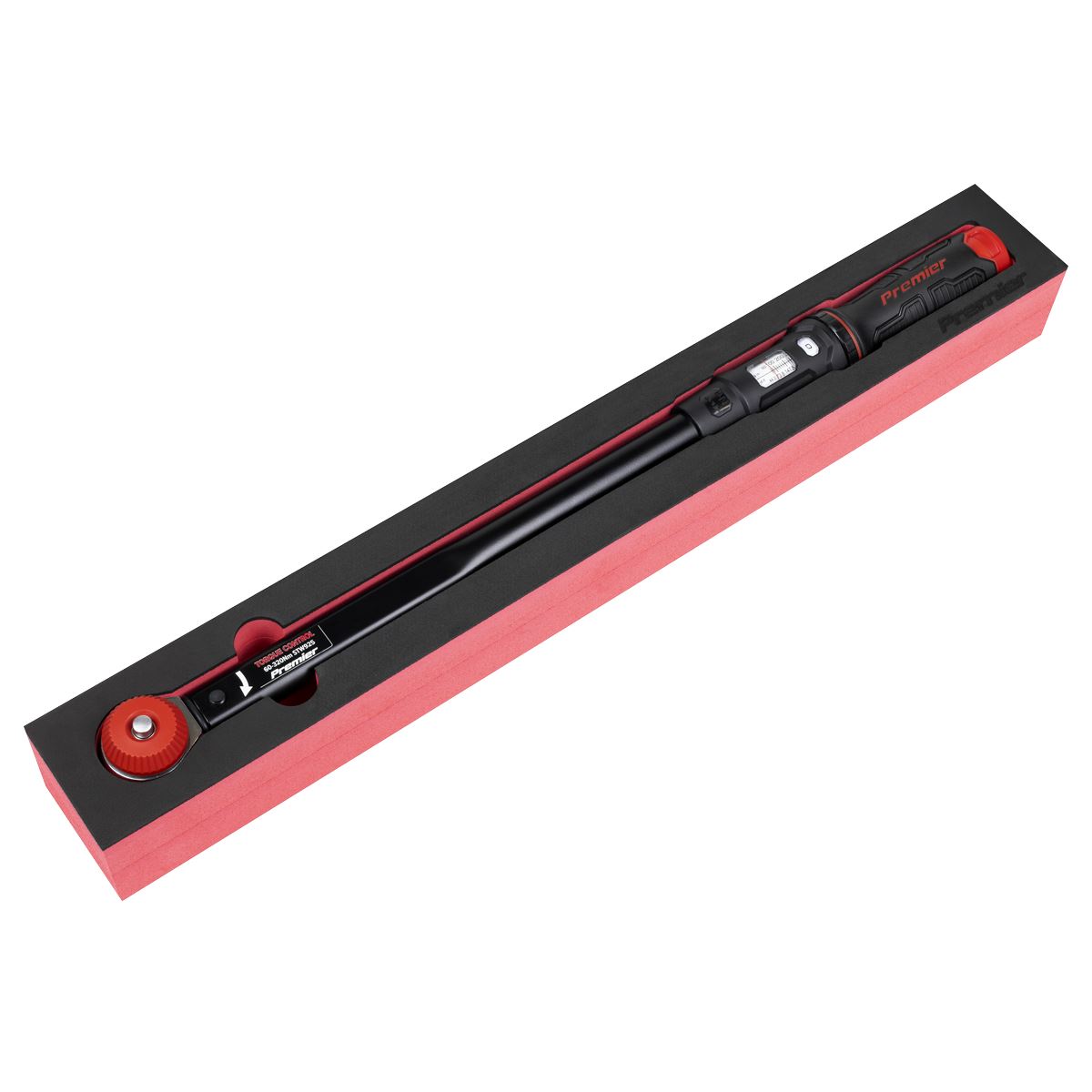 Sealey Premier Black Calibrated Micrometer Torque Wrench with 1/2"Sq Push-Through Drive 60-320Nm  White Rose Tools
