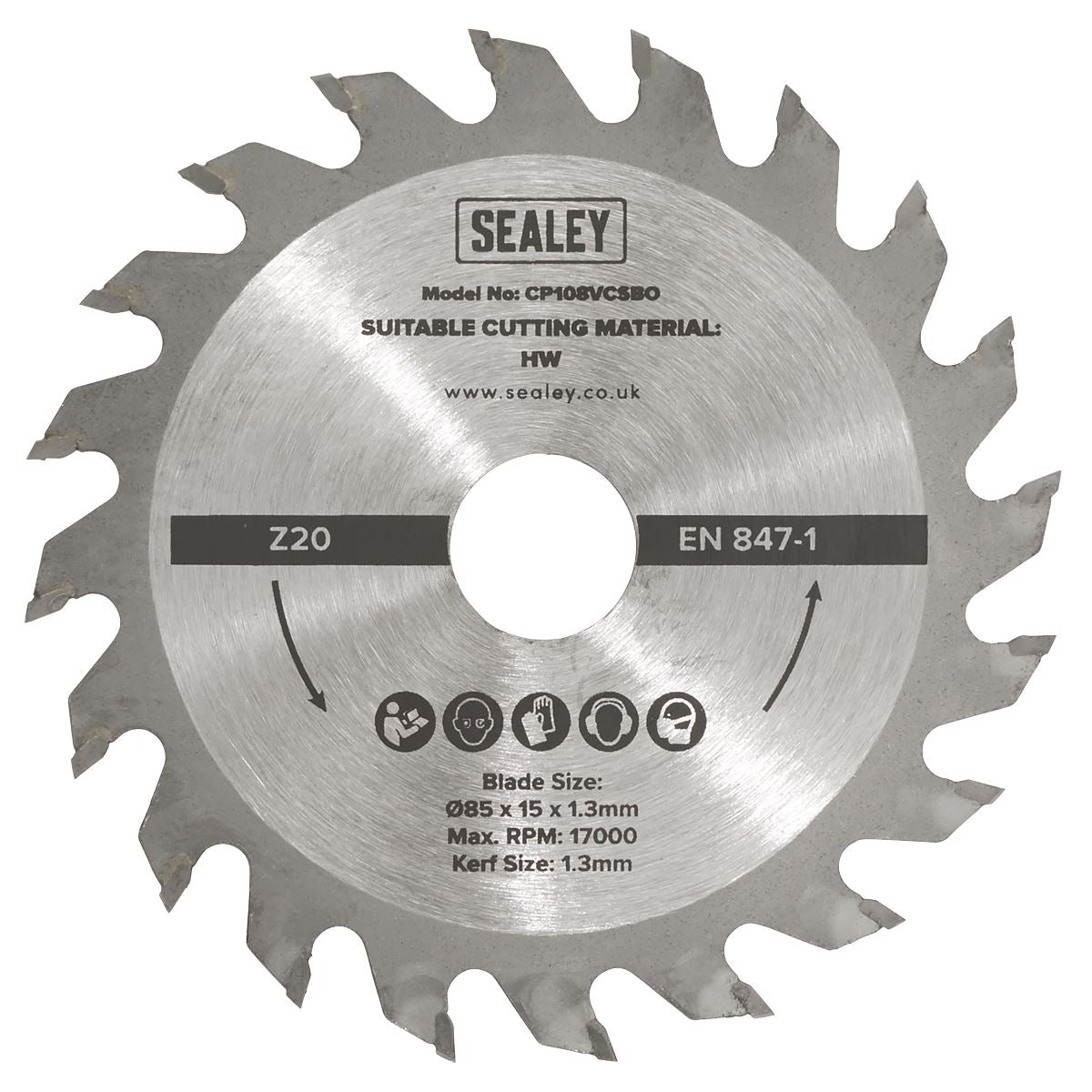 Sealey Circular Saw Blade  Ø85 x 15 x 1.3mm 20tpu