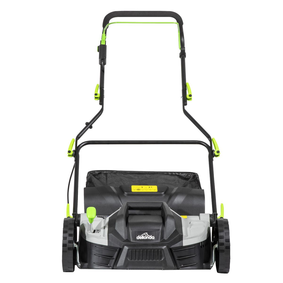 Dellonda 1500W Electric 2-in-1 Scarifier with 5-Heights, 36cm Cutting Diameter, 45L Grass Collection Bag, 10m Mains Cable, Hand Push