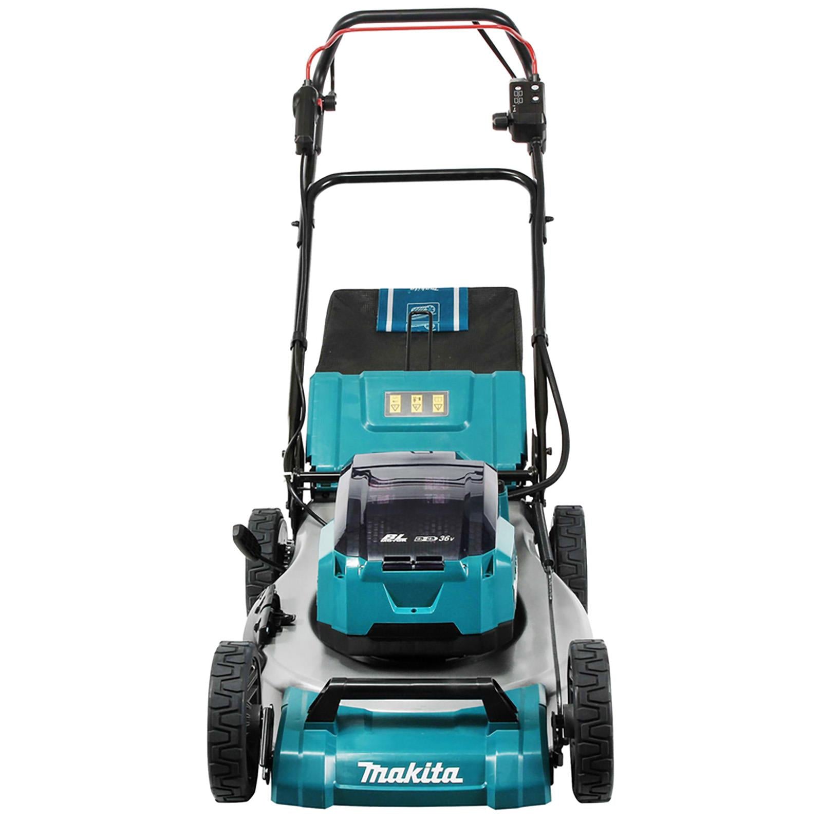 Makita 53cm Lawn Mower Kit Twin 18V LXT Li-ion Cordless Garden Grass Outdoor 2 x 6Ah Battery and Dual Rapid Charger DLM532PG2