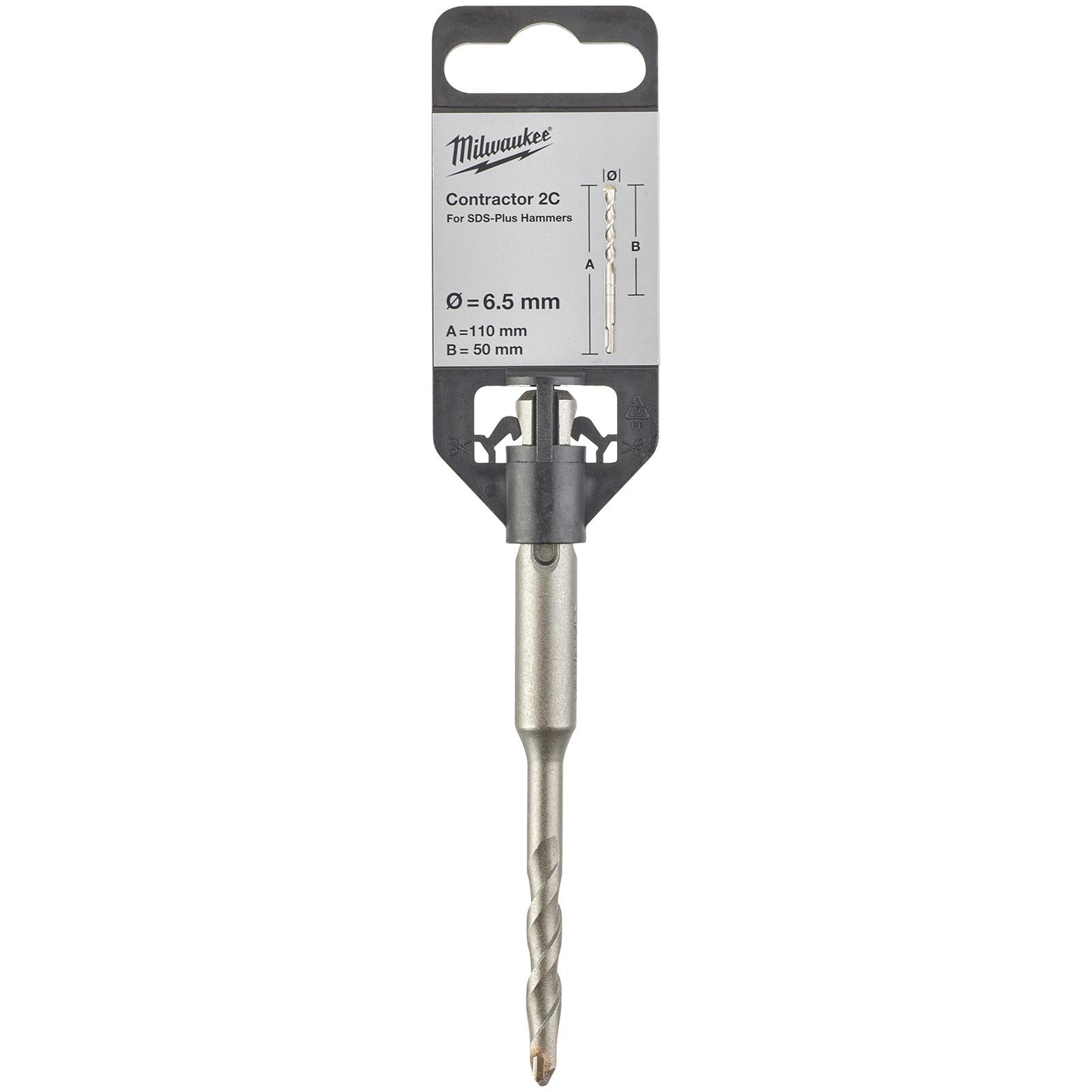Milwaukee SDS Plus Contractor Hammer Drill Bits 2 Cut 