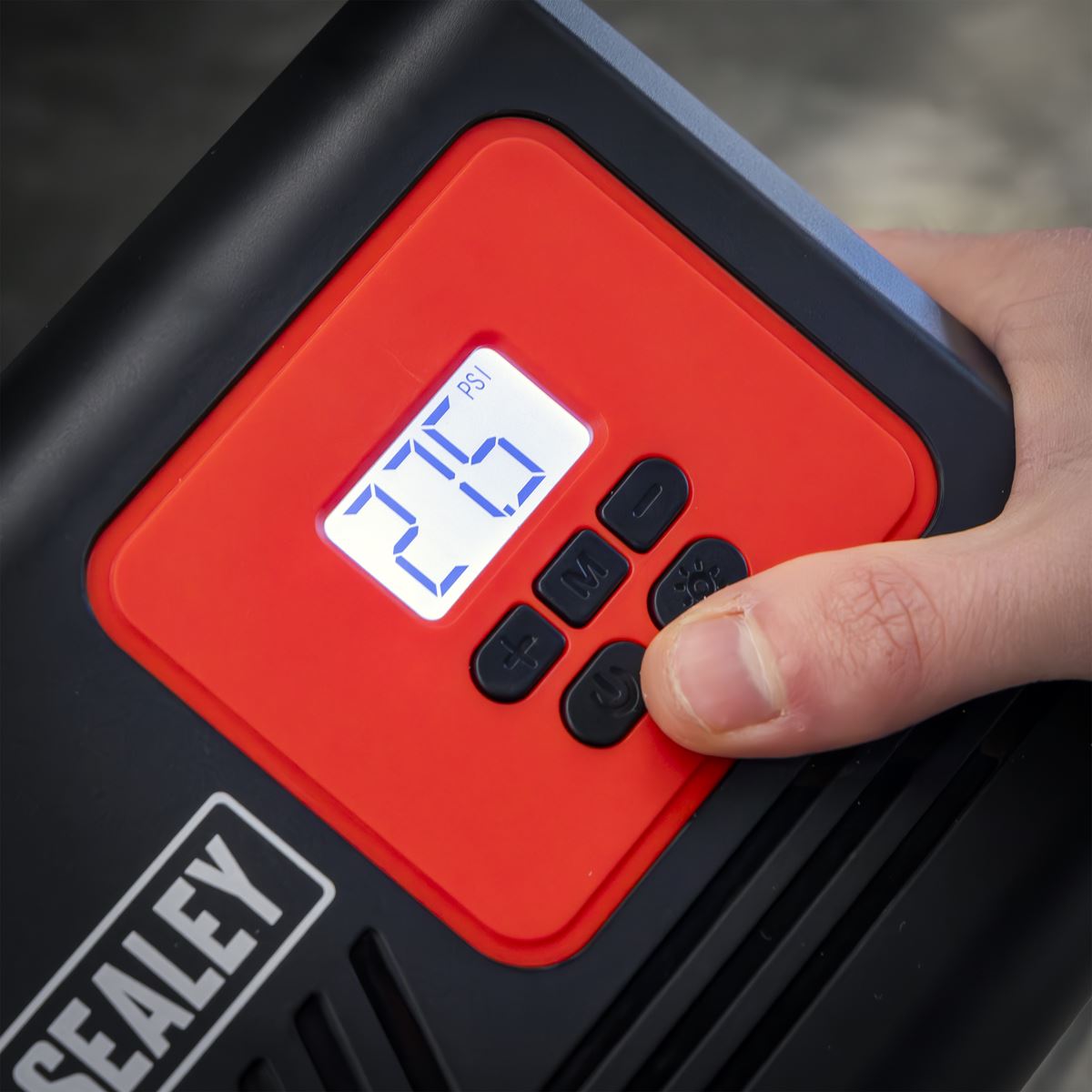 Sealey Tyre Inflator with Worklight 12V  White Rose Tools