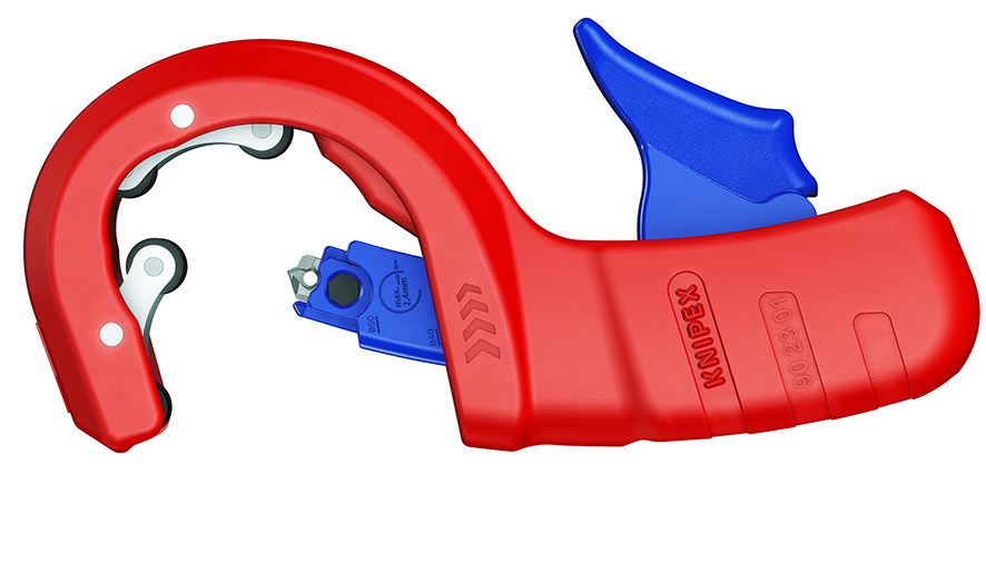 KNIPEX Pipe Cutter DP50 for Plastic Drain Pipes Cut and Chamfer 50mm Capacity 90 23 01 BK